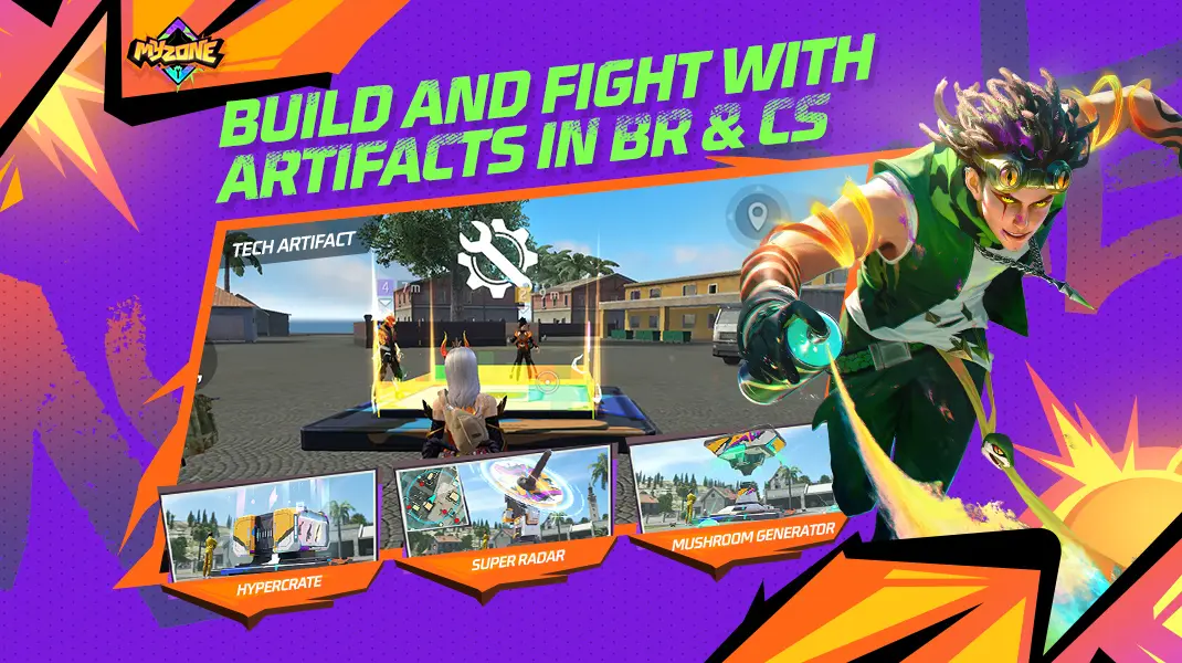 Two Free Fire players facing each other in a Lone Wolf duel arena.