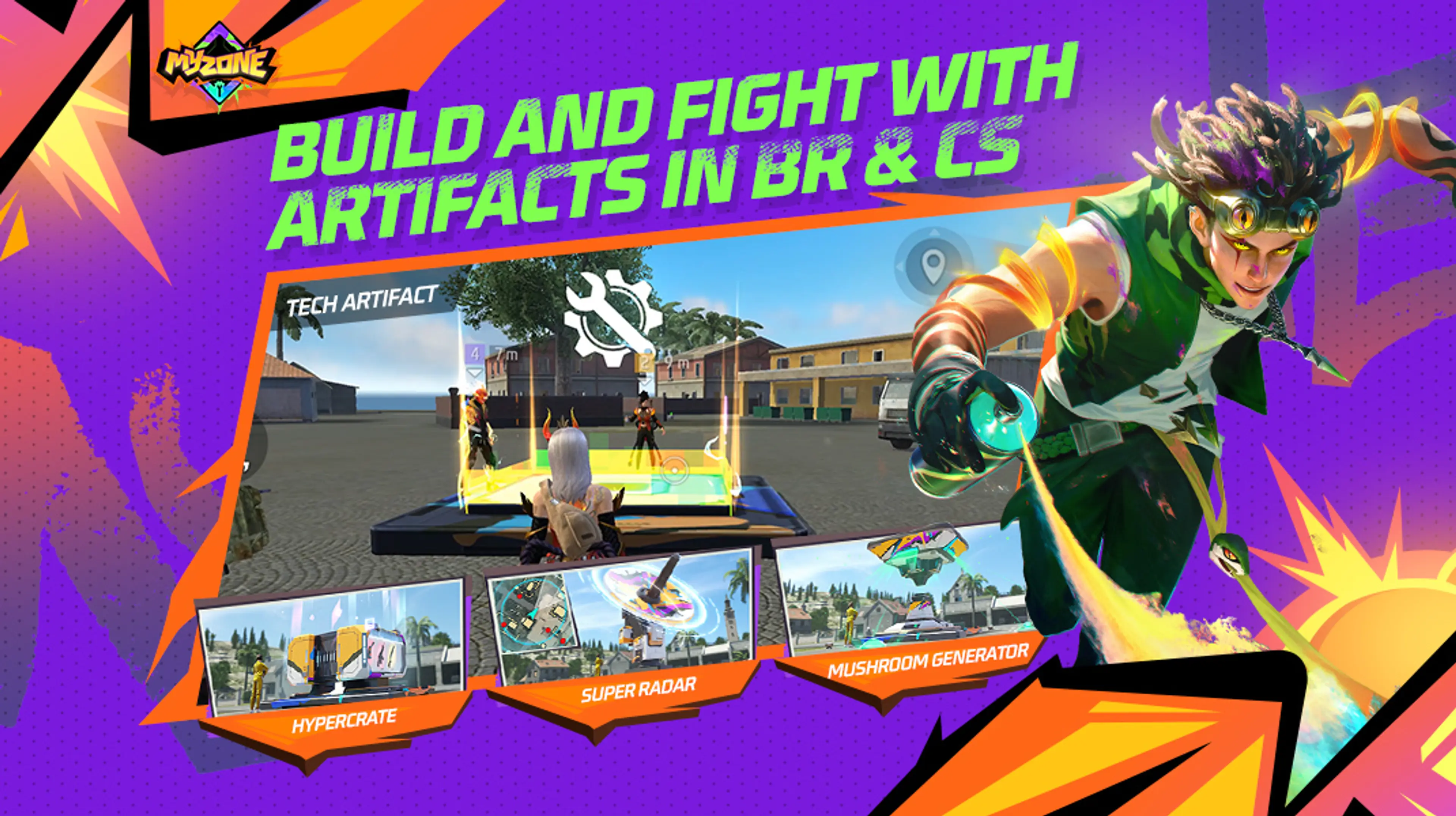 Two Free Fire players facing each other in a Lone Wolf duel arena.