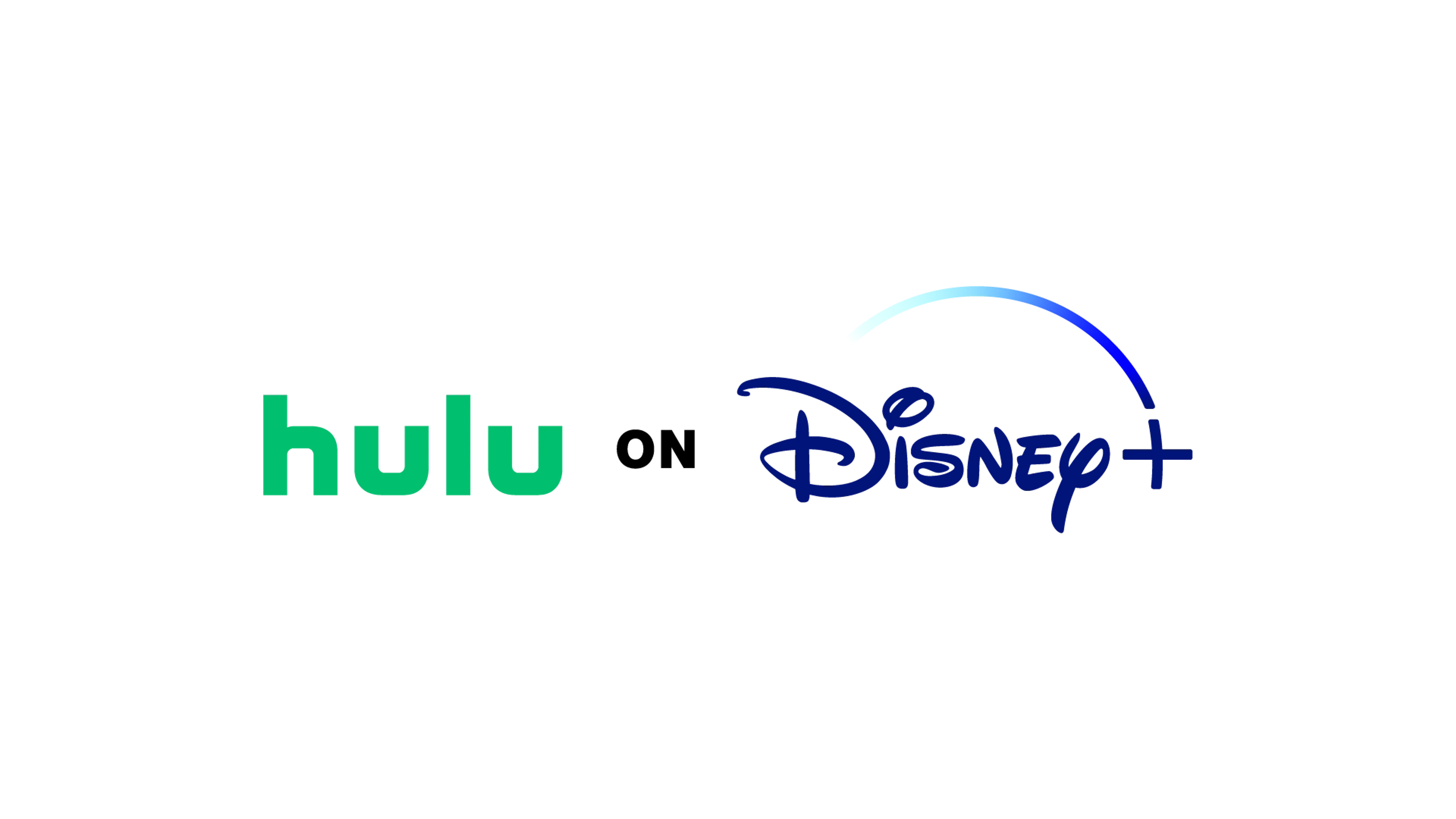 The green Hulu logo appears beside the blue Disney+ logo on a white background.