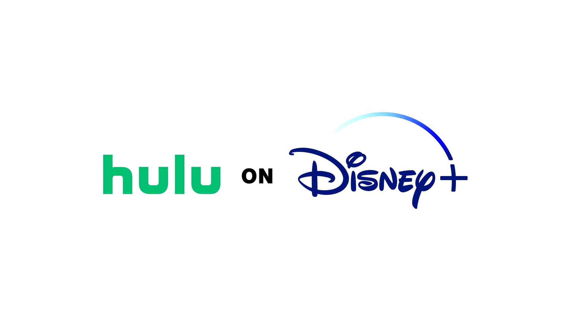 The green Hulu logo appears beside the blue Disney+ logo on a white background.