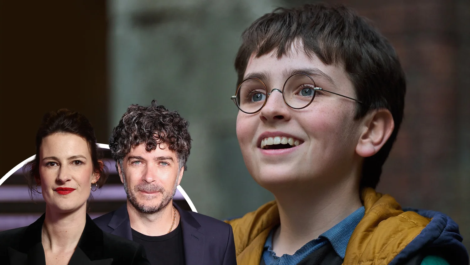 Harry Potter actor Dominic McLaughlin with series producers Francesca Gardiner and Jon Brown.