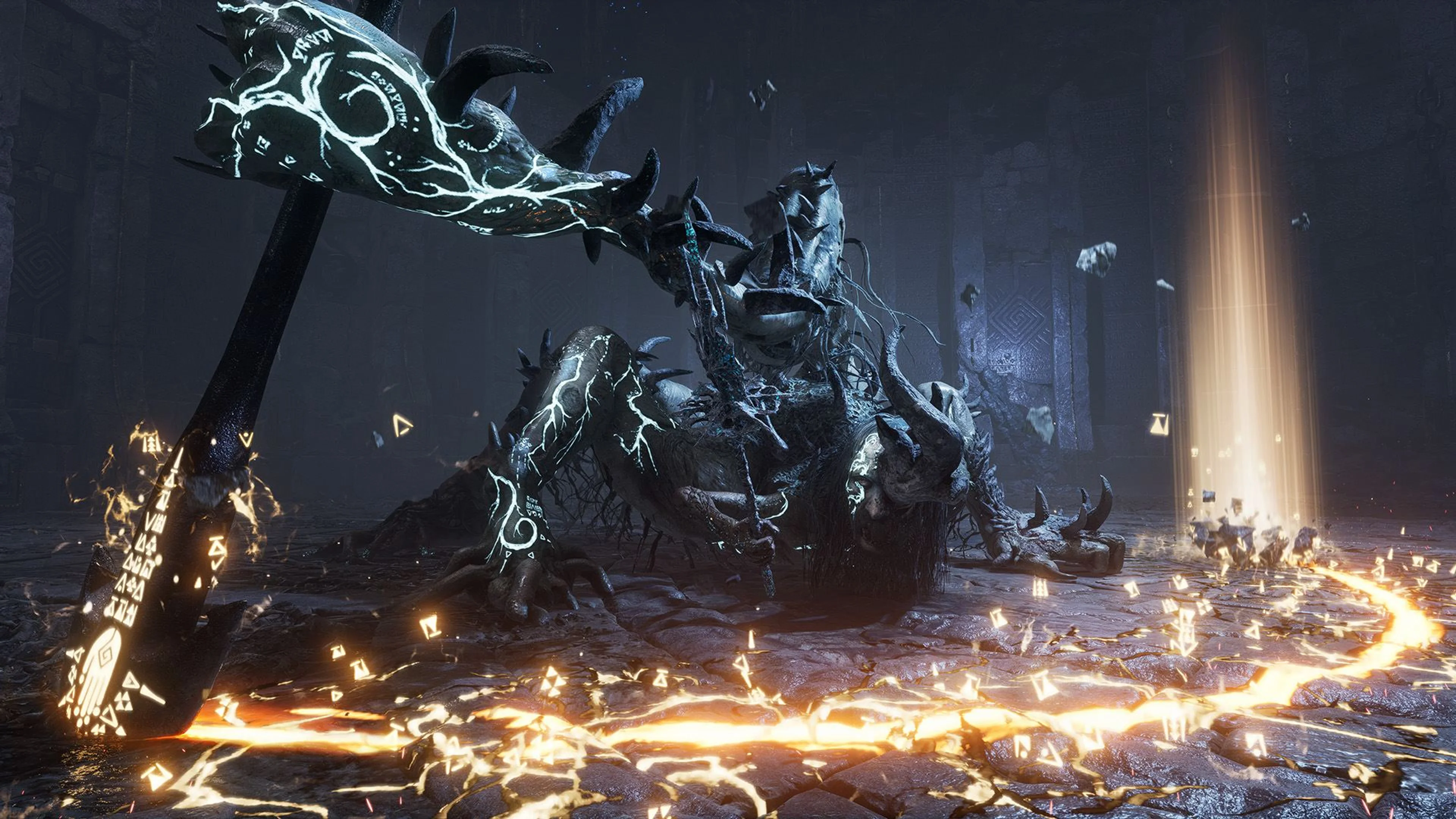 Geppetto's puppet fights a mechanical enemy in Lies of P Complete Edition on Switch 2.