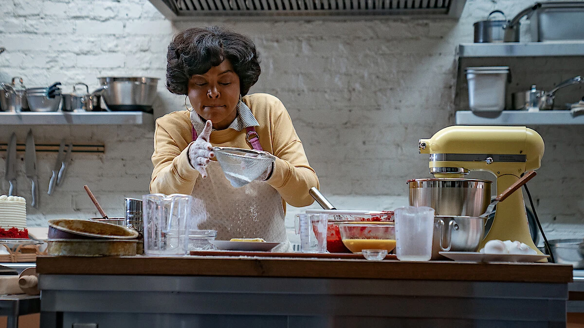 Taraji P. Henson prepares food in a bakery kitchen in Give Me Some Sugah.