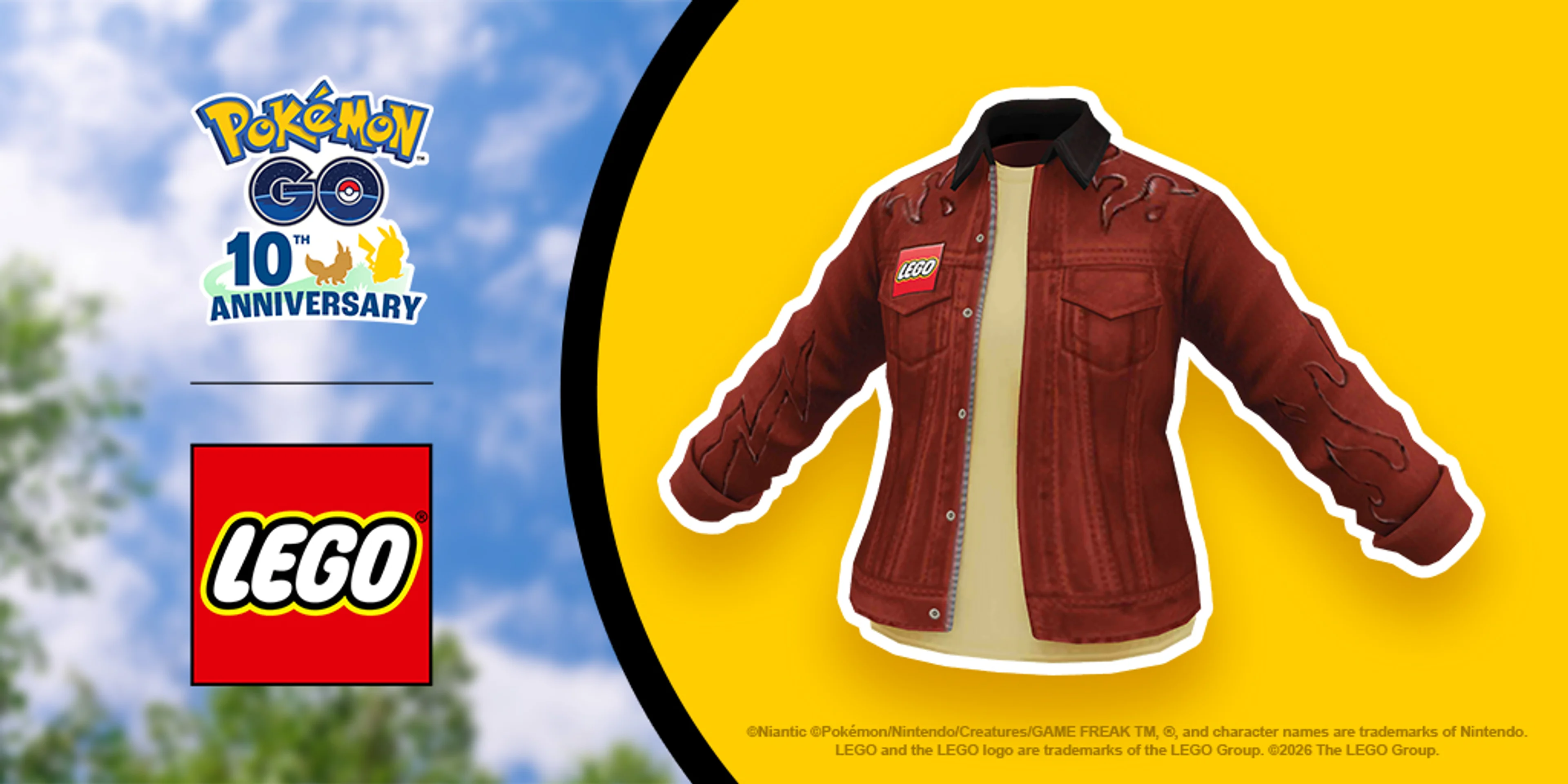 Red LEGO-branded avatar jacket available from the Pokémon GO LEGO Store Timed Research.