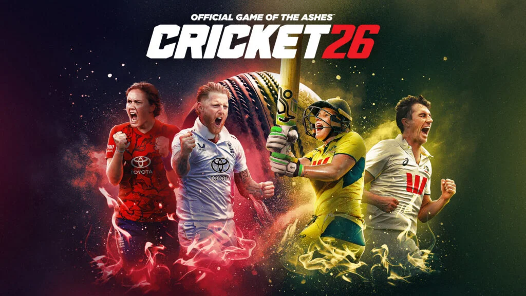 Four cricket players featured in Cricket 26 key art.