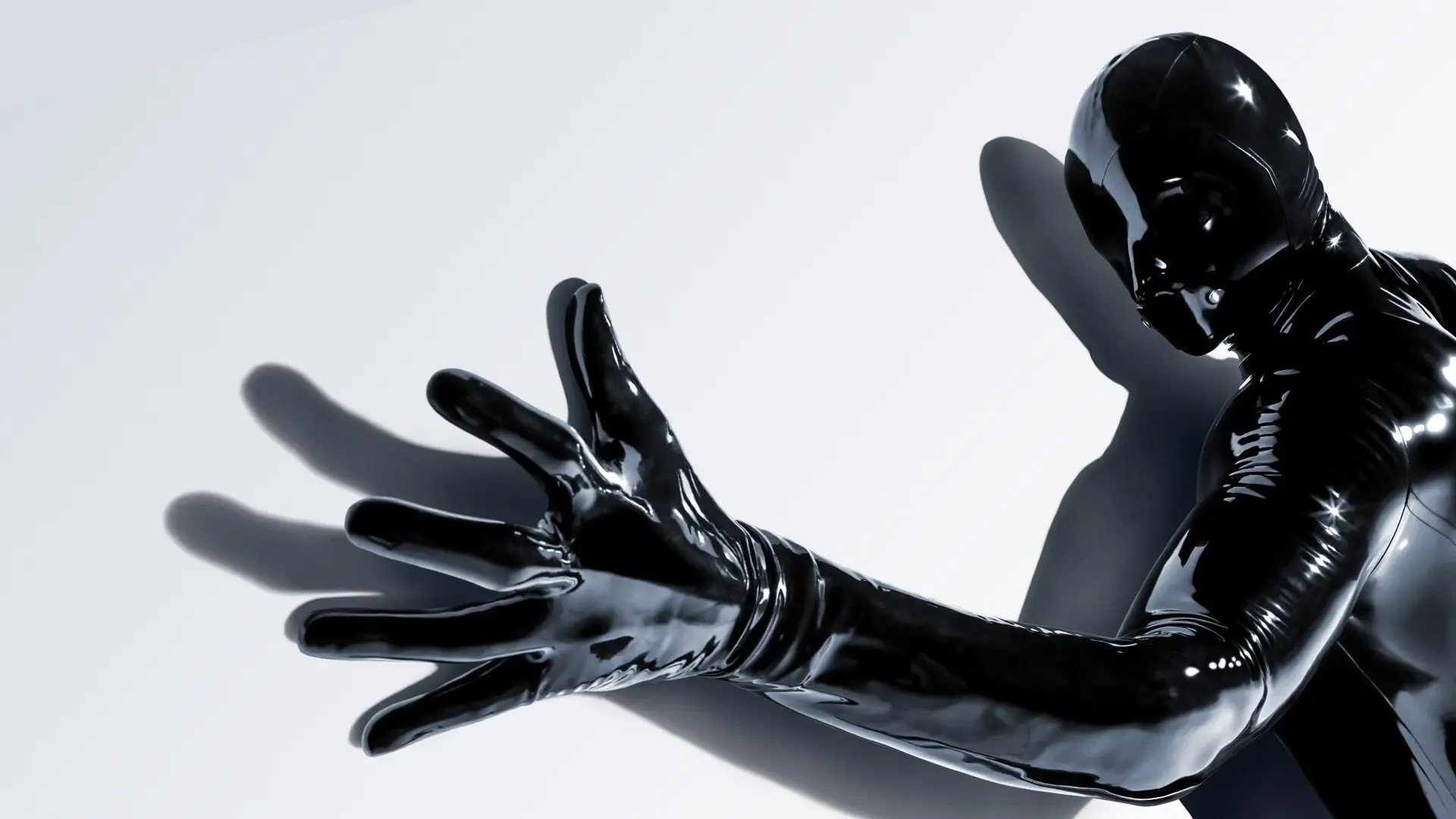 The Rubber Man reaches toward the camera in American Horror Story 13 key art.