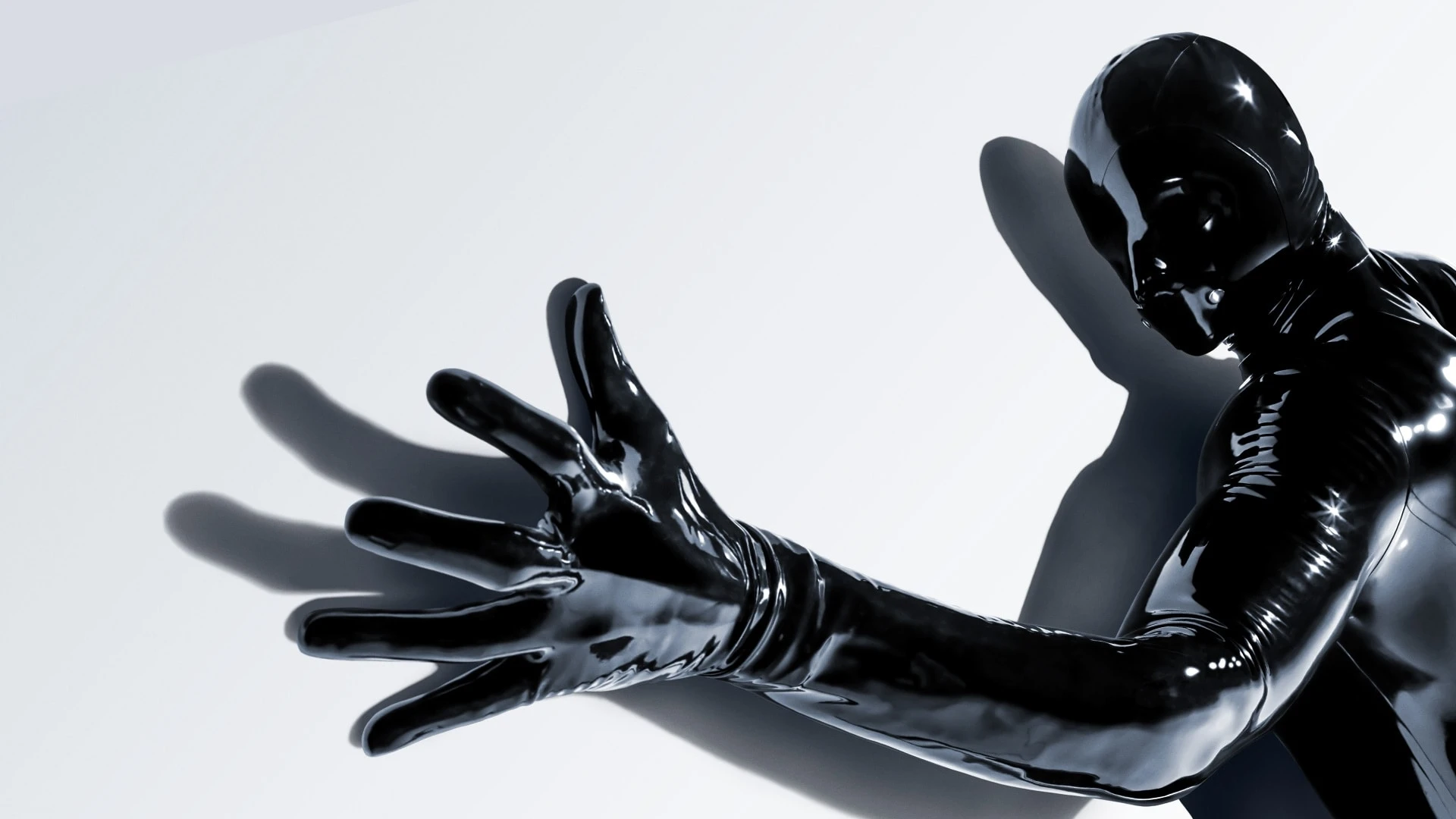 The Rubber Man reaches toward the camera in American Horror Story 13 key art.