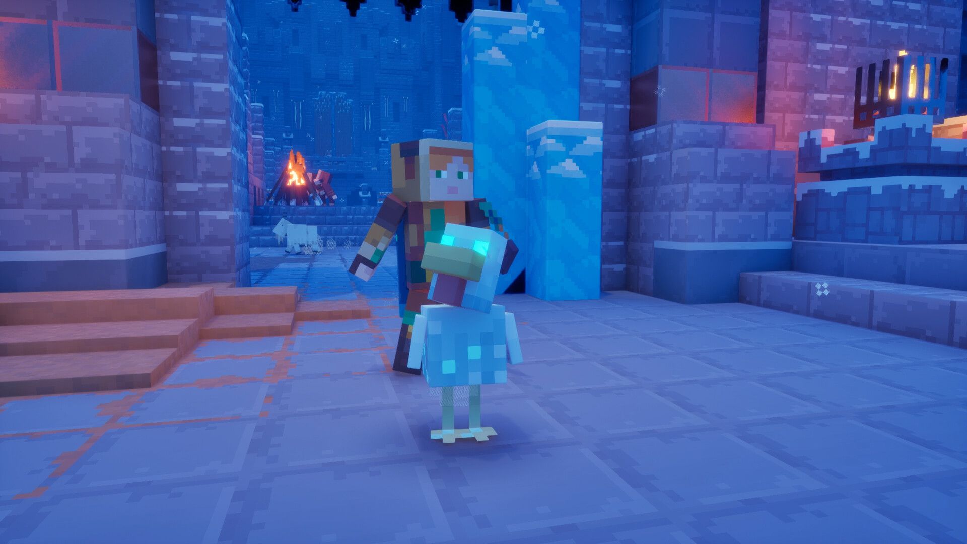 A hero faces a castle gate.