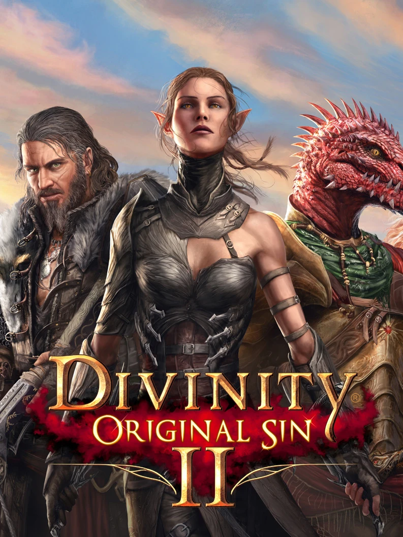 Official Divinity: Original Sin II cover with a party of fantasy characters beneath the game title.