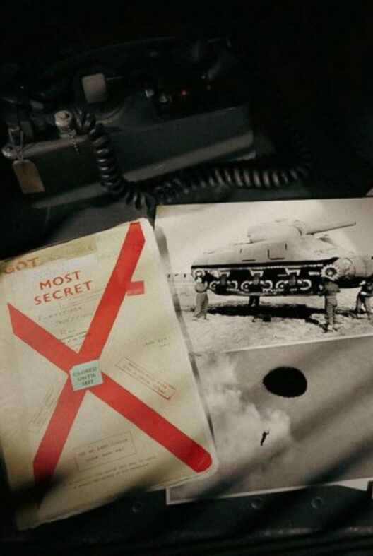 Operation Fortitude documents beside a photograph of an inflatable tank.