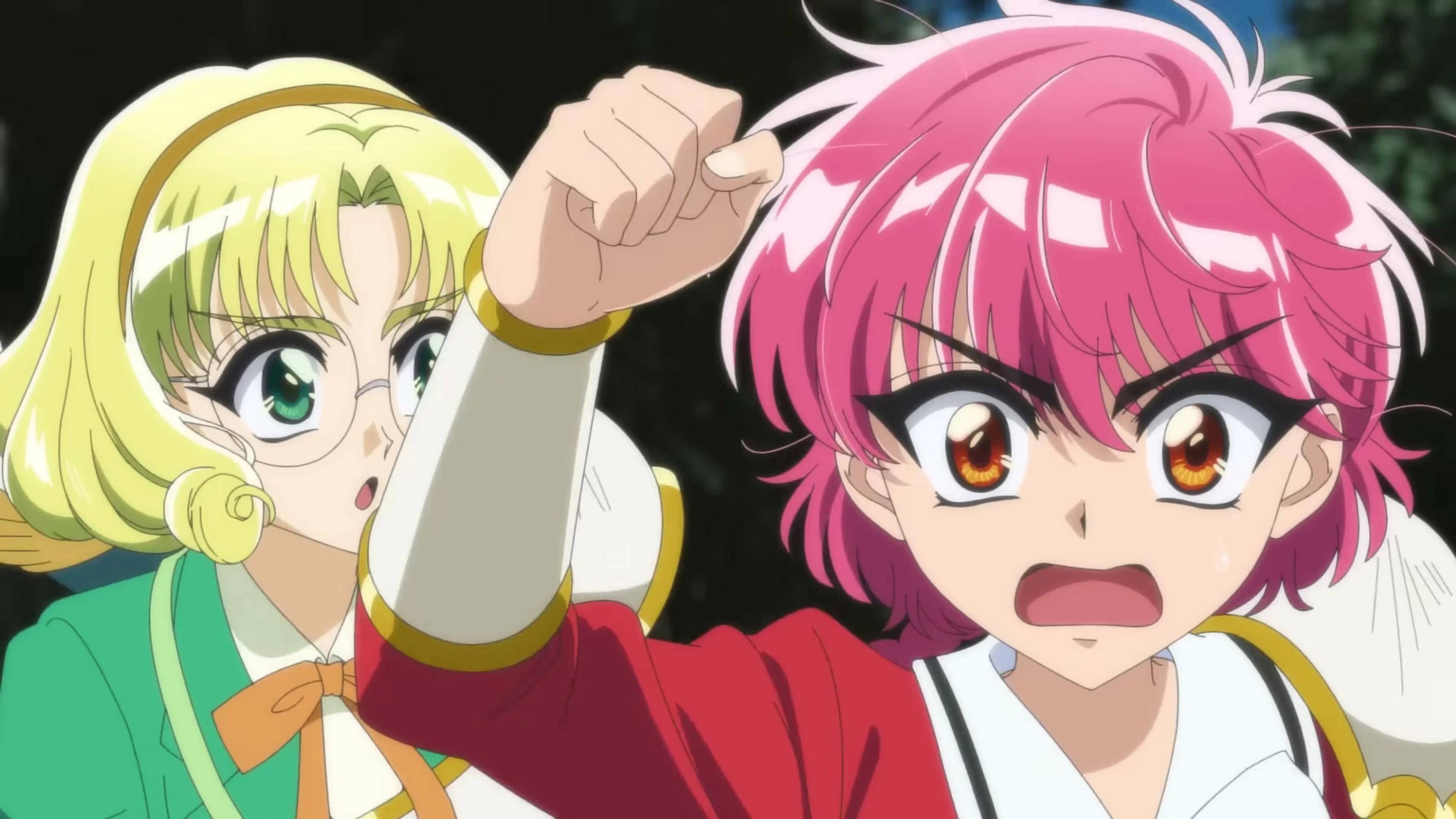 Hikaru and Fuu react together in the new Magic Knight Rayearth anime.
