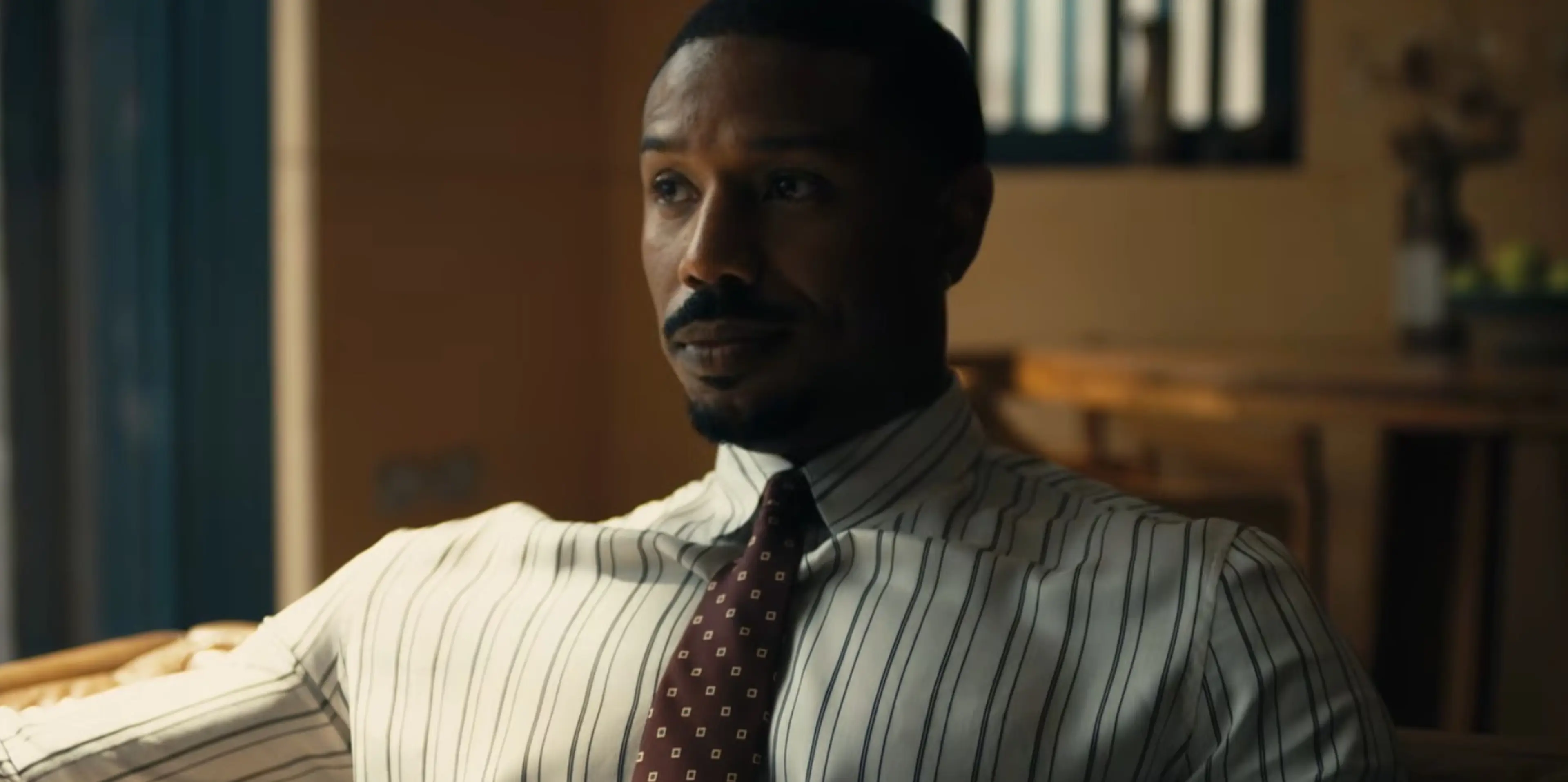 Michael B. Jordan as Thomas Crown in the official teaser for The Thomas Crown Affair.
