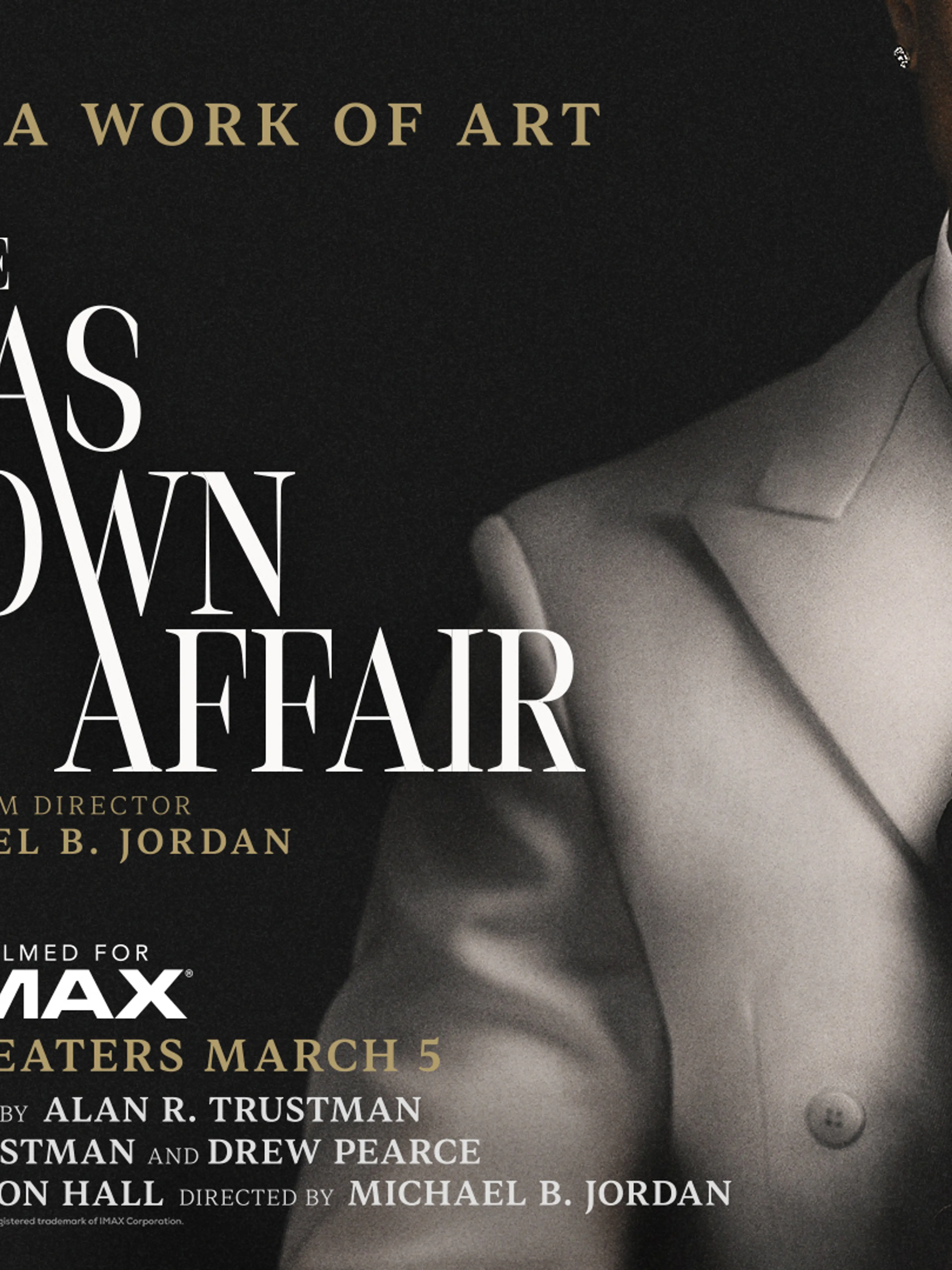 Michael B. Jordan as Thomas Crown in the official 2027 movie key art.