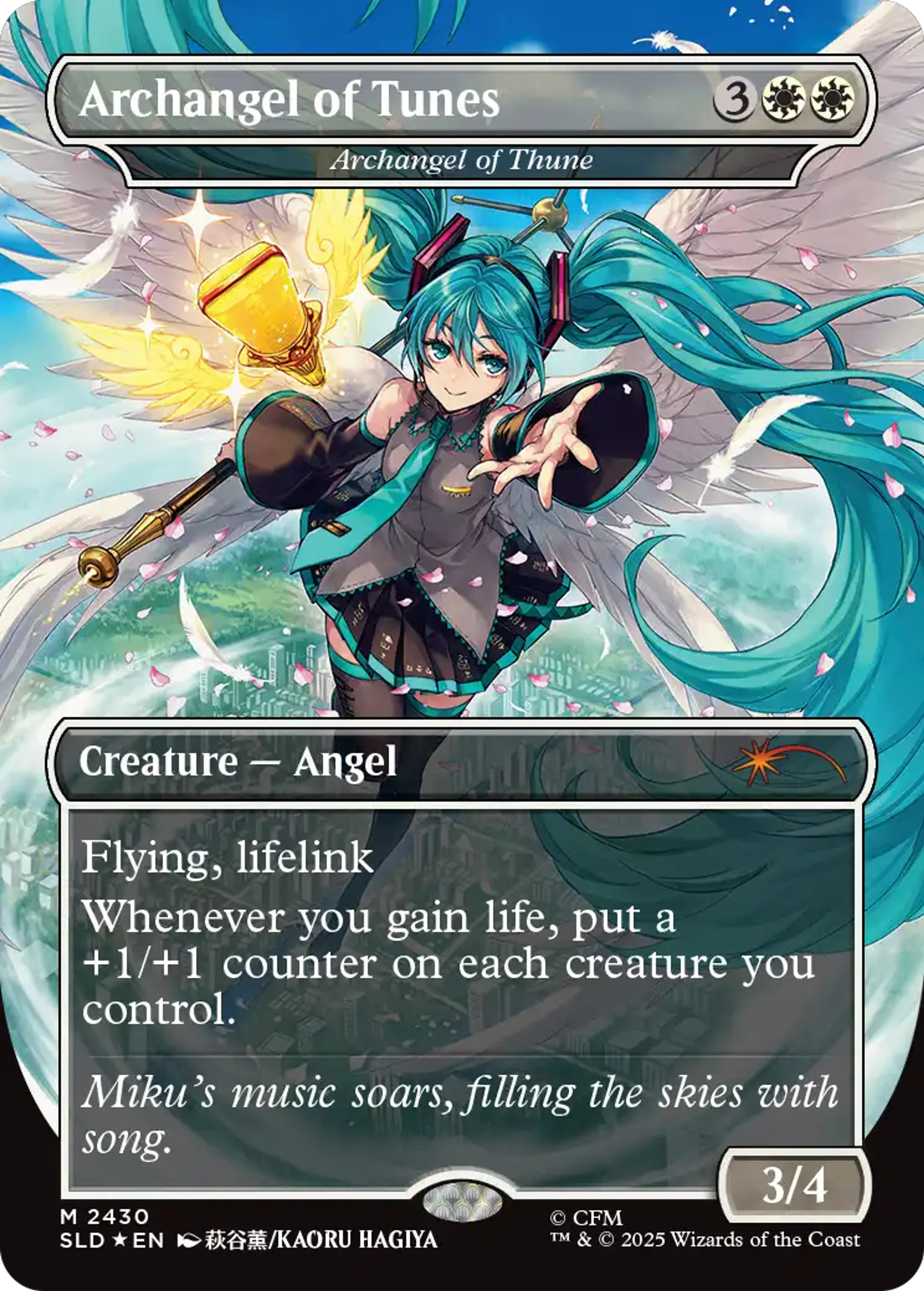 Archangel of Tunes card featuring Hatsune Miku artwork.