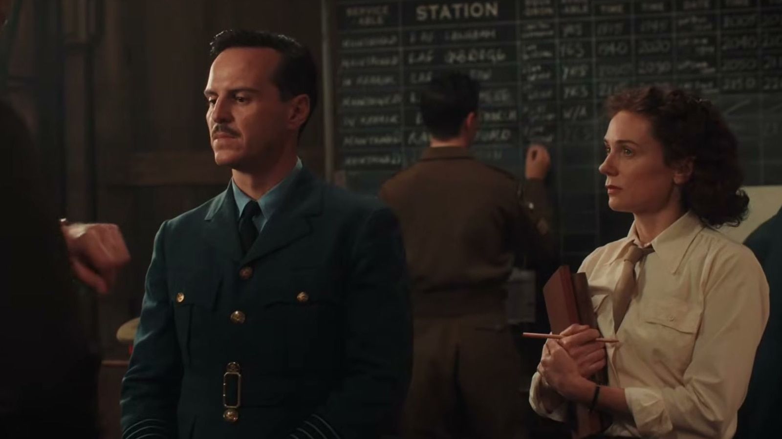 Andrew Scott and Kerry Condon appear together in Pressure.