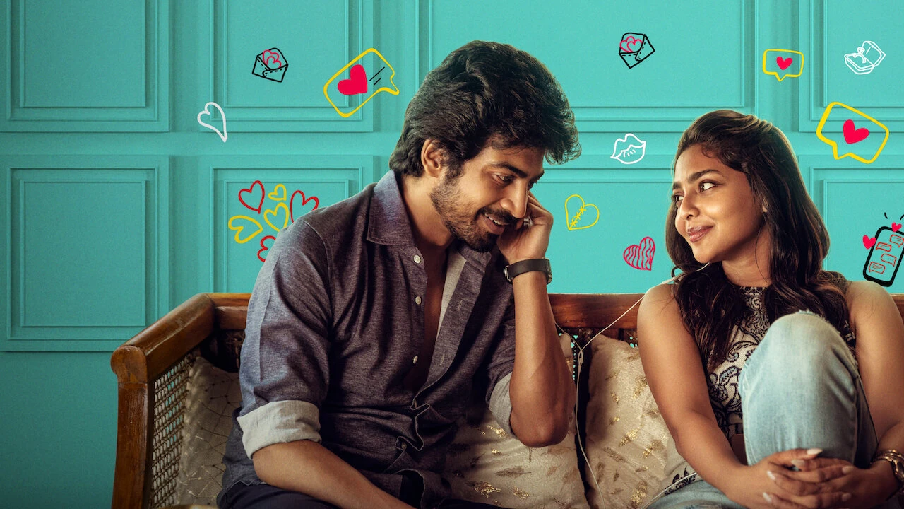 Tara and Matthew sit together on a couch in the Netflix series #Love.