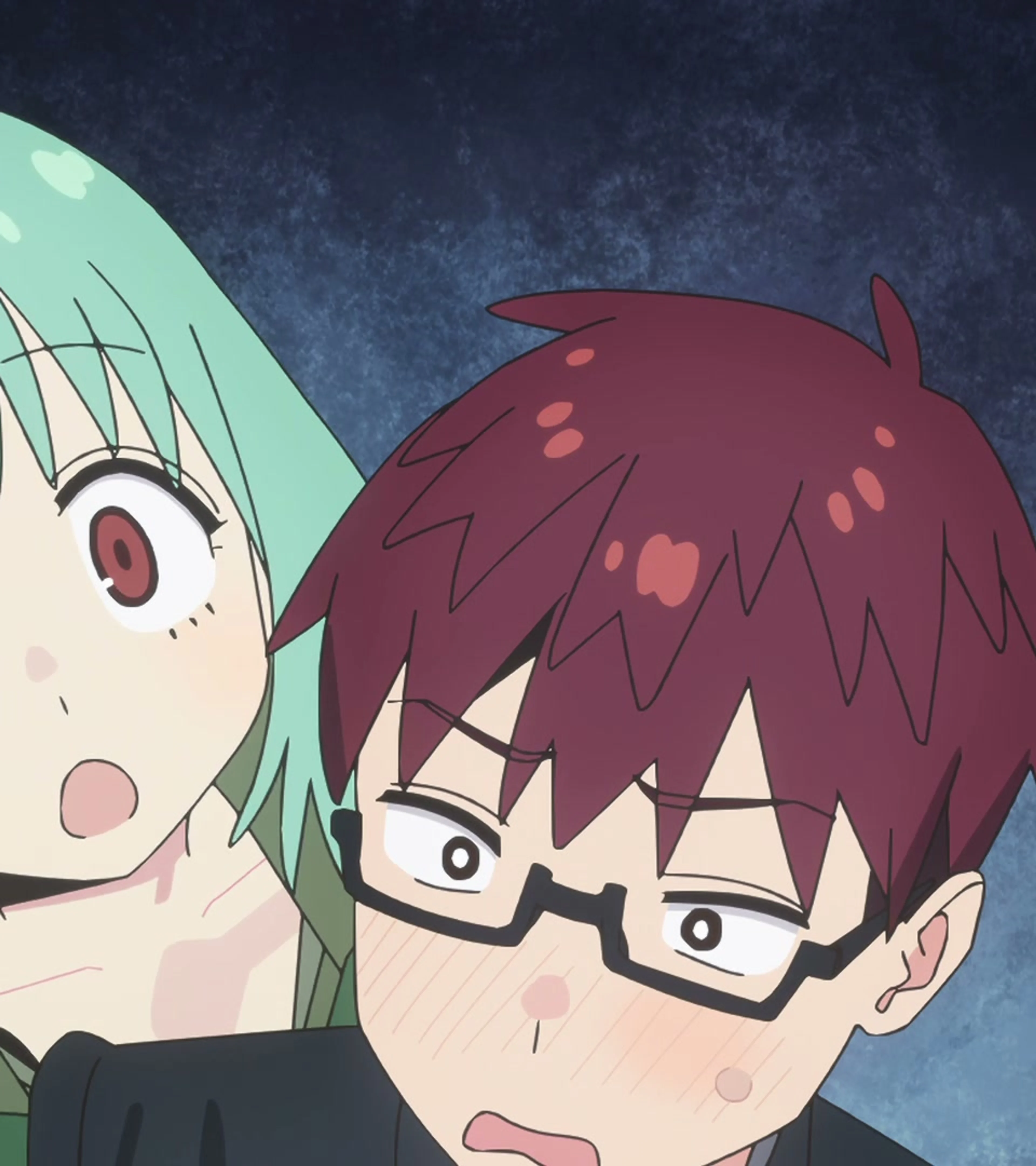 Ume and Hisako face each other closely in the second anime trailer.