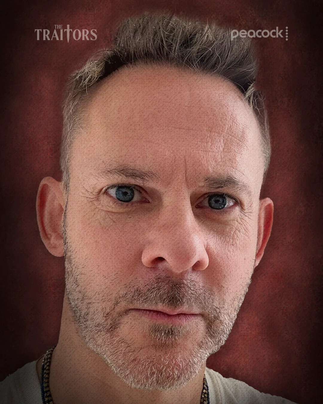 Dominic Monaghan in an official The Traitors season six cast portrait.