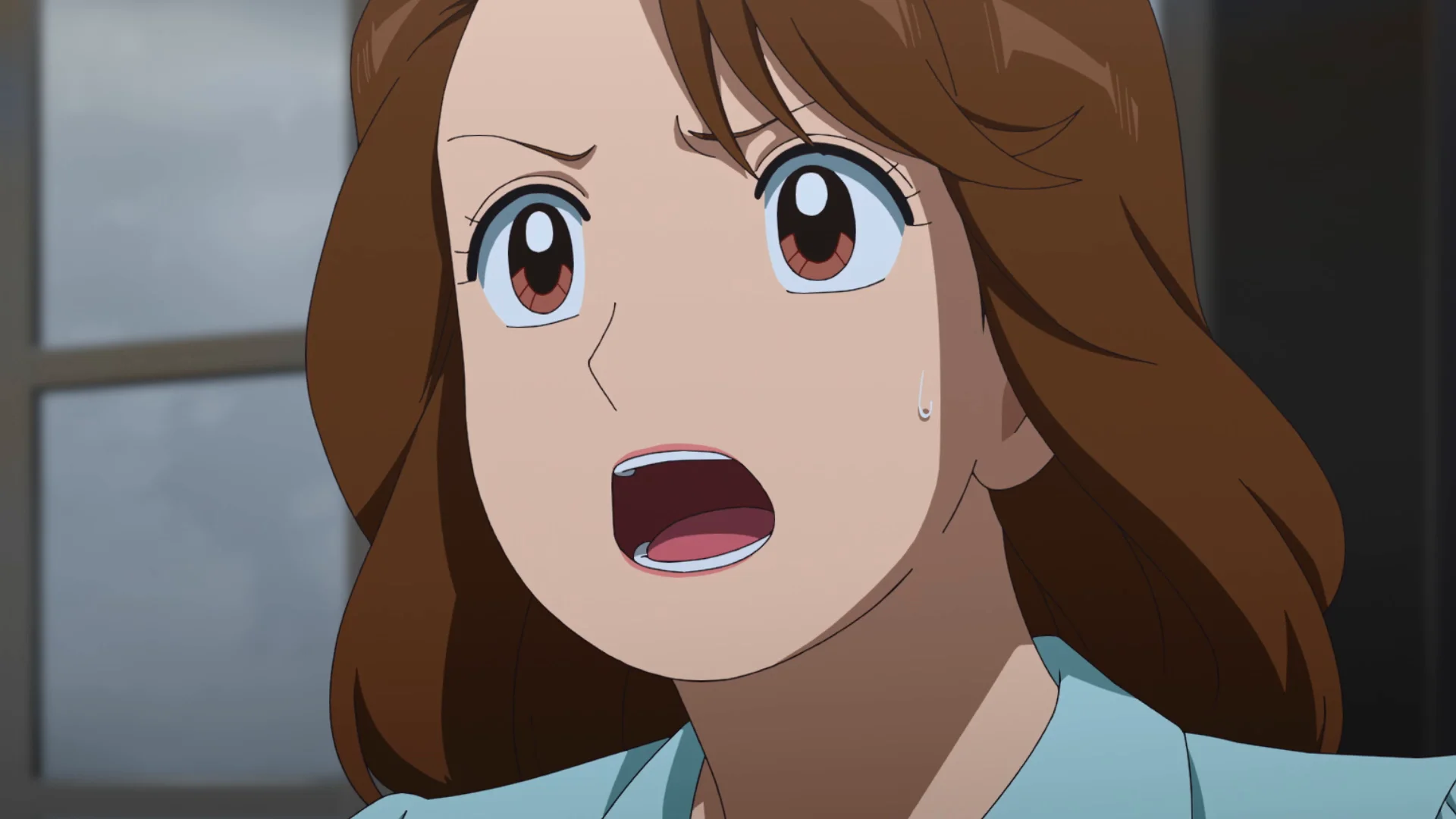 Yuko Kurita reacts with surprise in Shin Oishinbo.