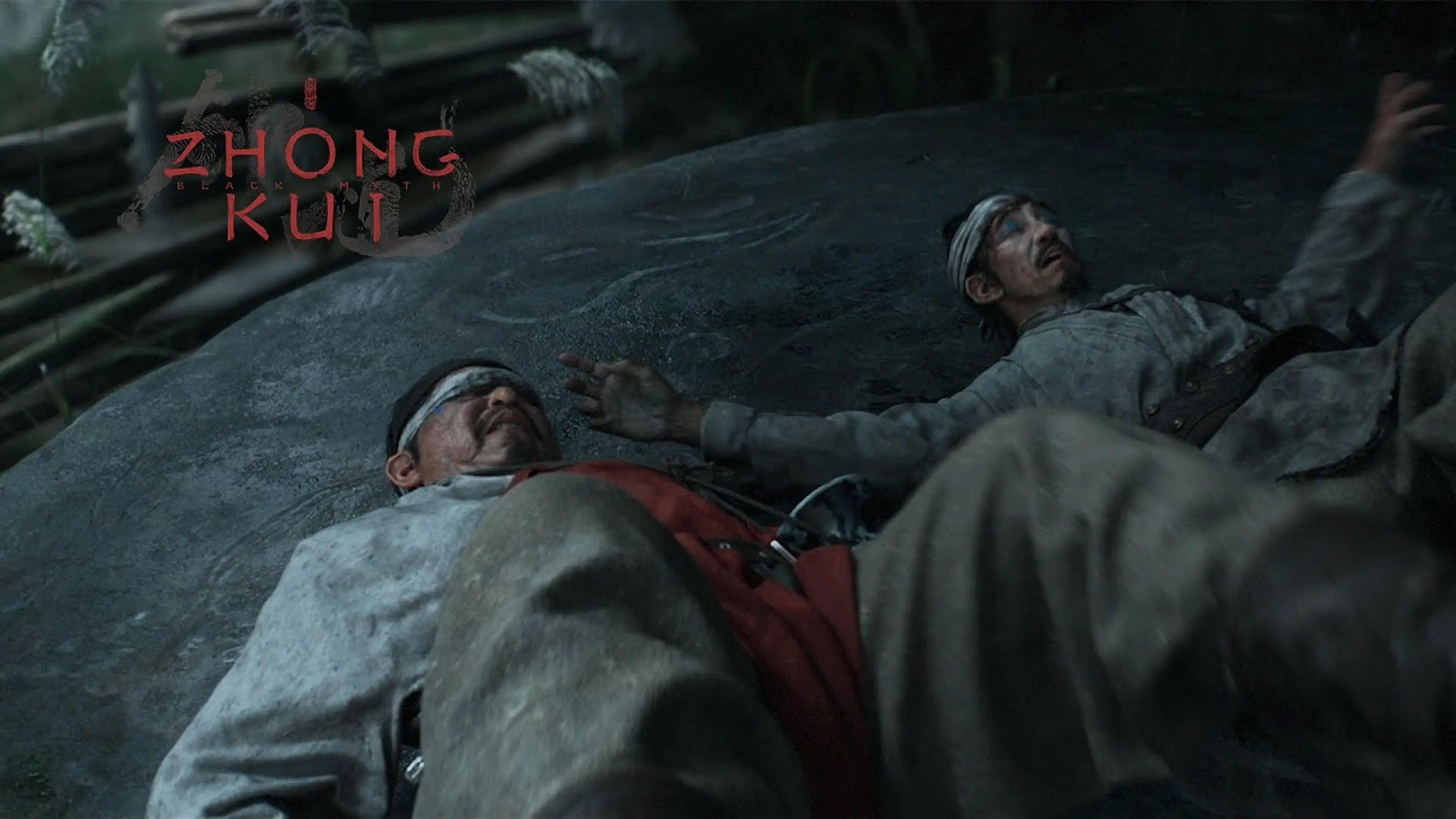 Black Myth: Zhong Kui gameplay image showing the protagonist and another figure on the ground.