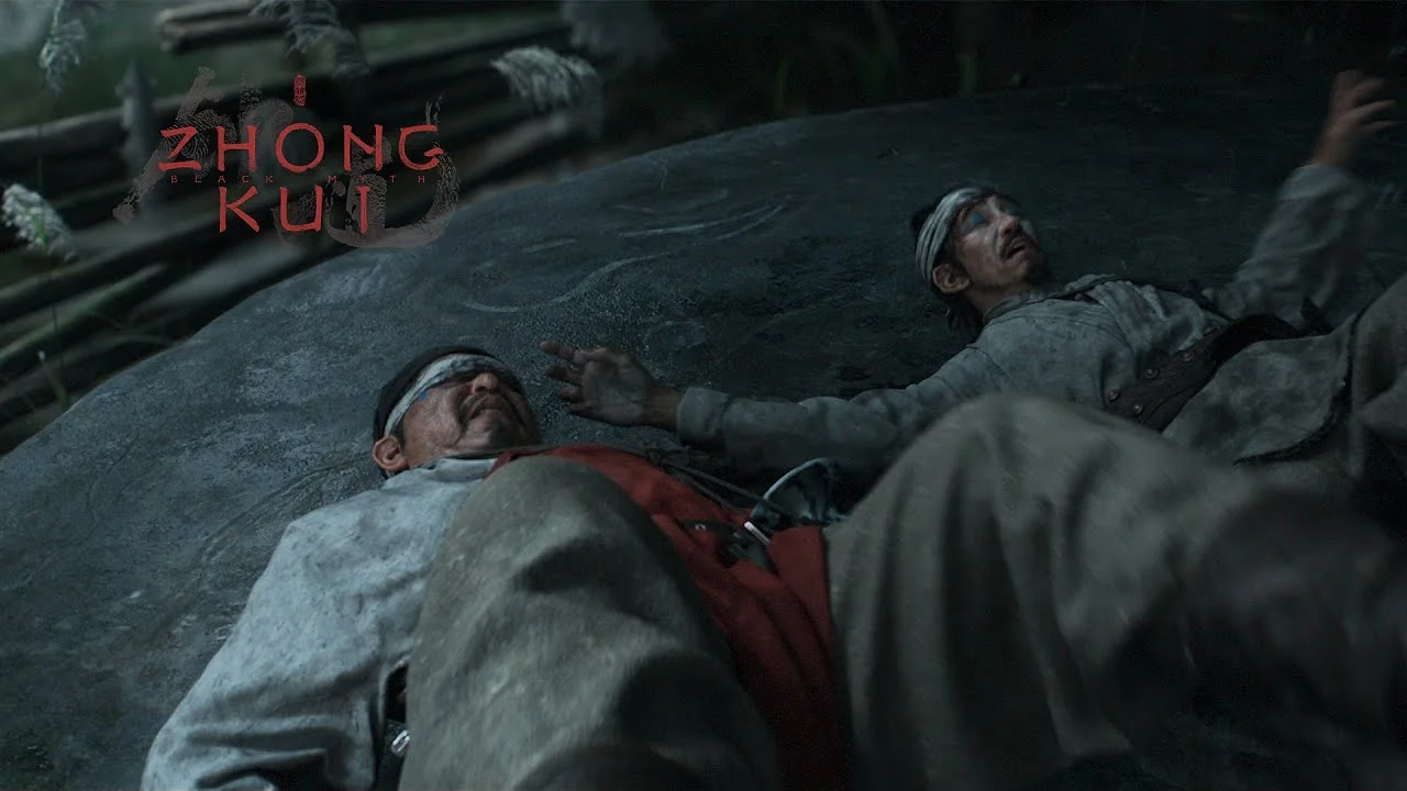 Black Myth: Zhong Kui teaser image showing two figures lying on the ground.