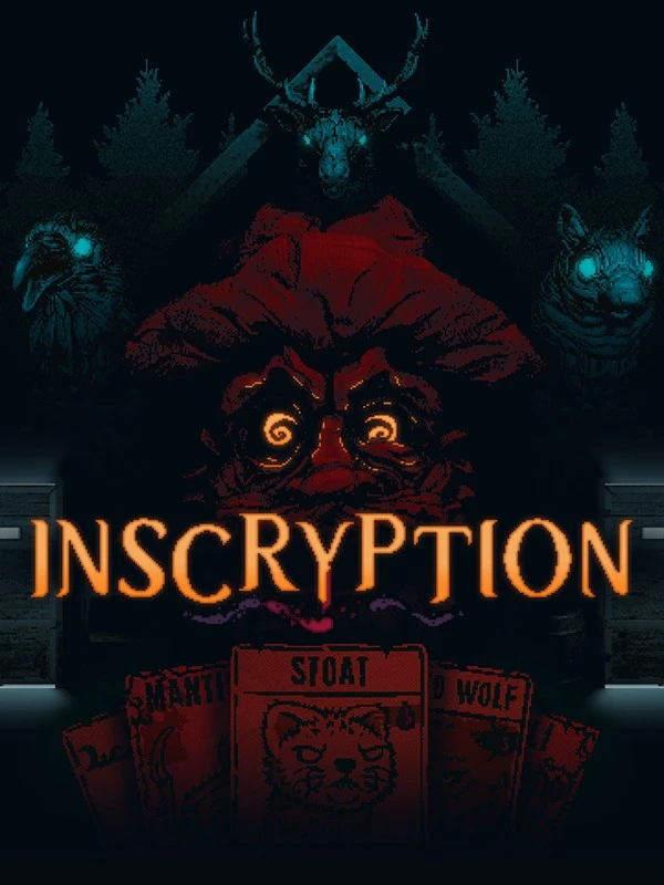 Original Inscryption cover showing a shadowy card-table figure above the game title.