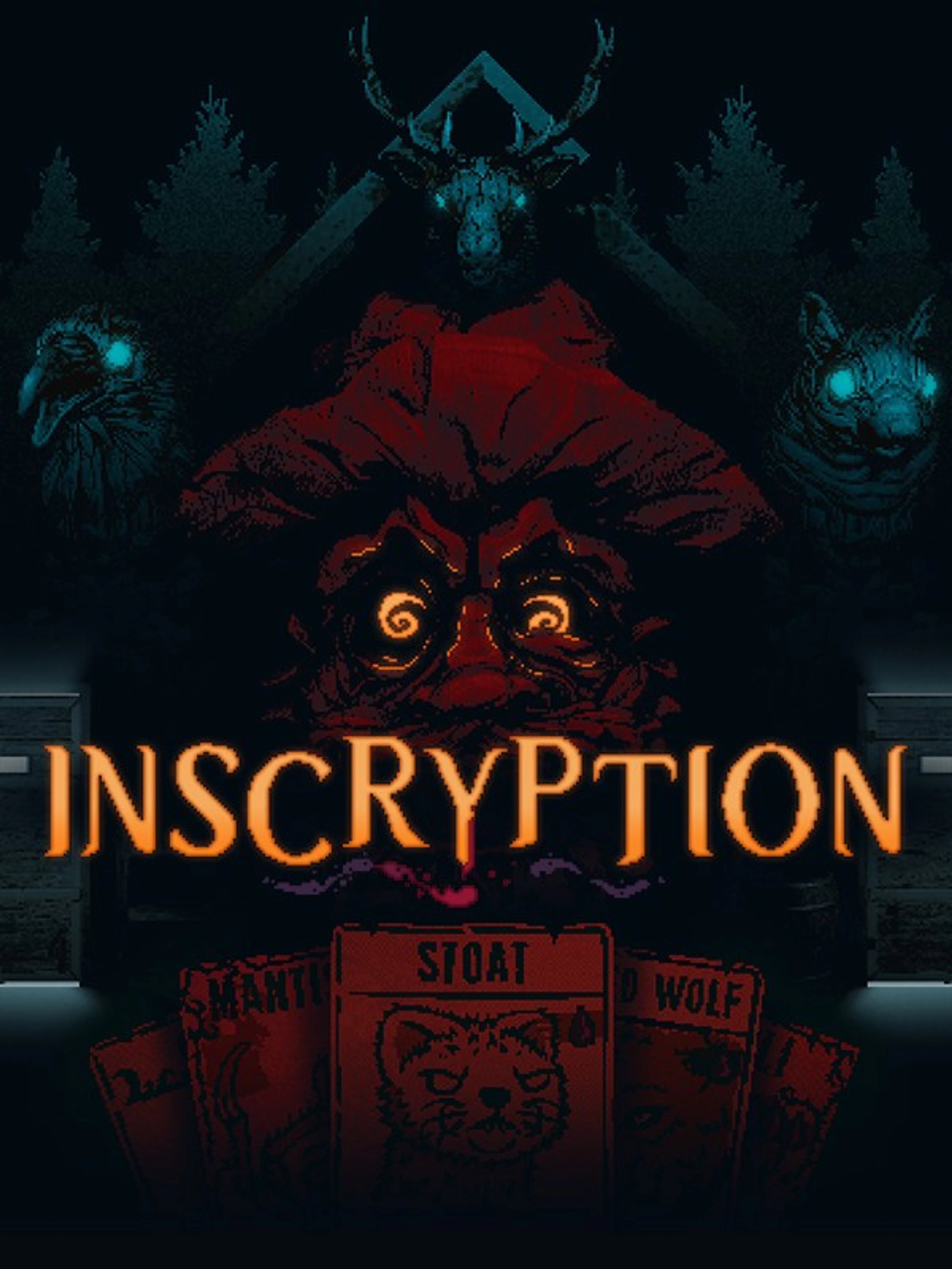 Original Inscryption cover showing a shadowy card-table figure above the game title.