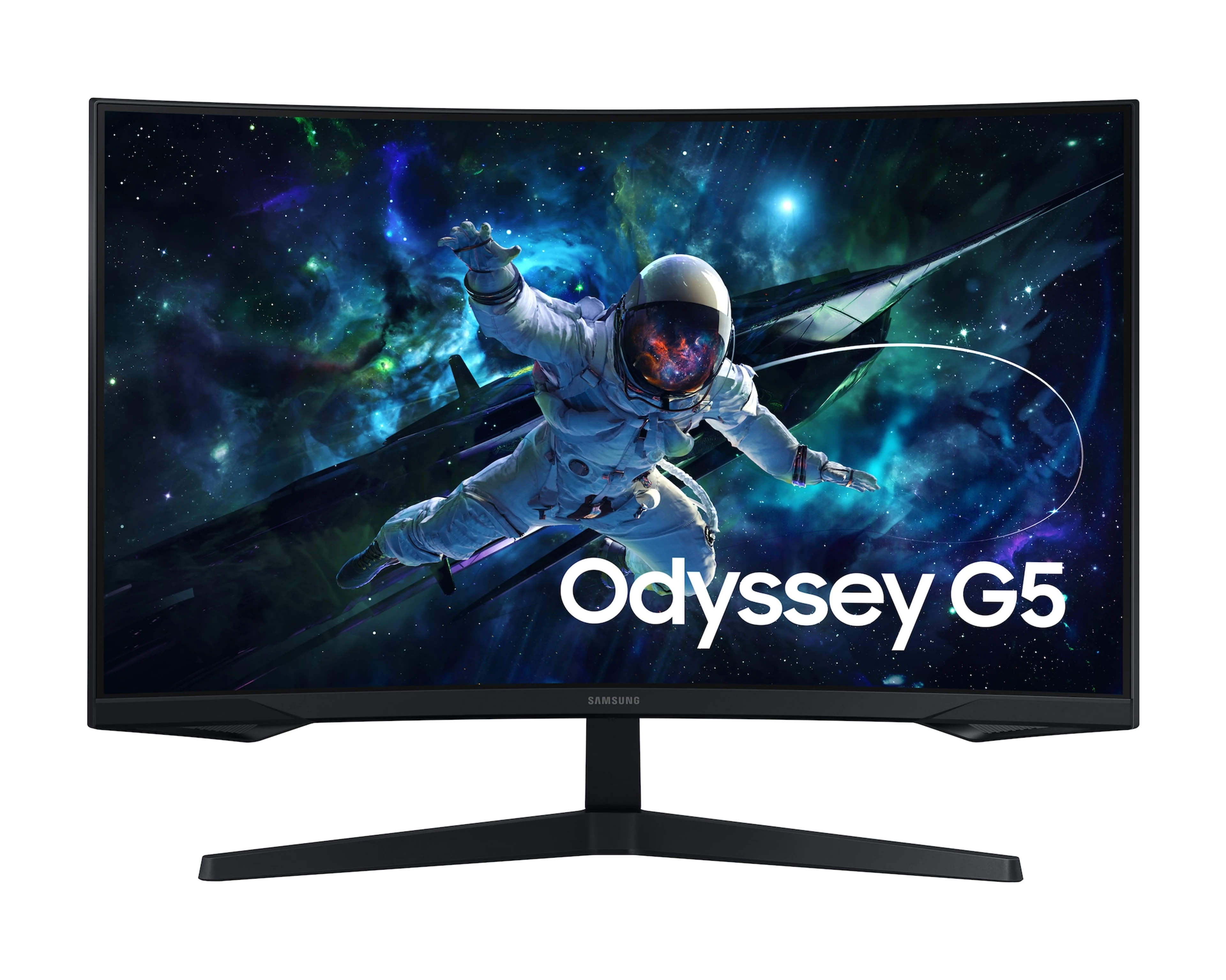 Samsung Odyssey G55C 32-inch monitor viewed from the front