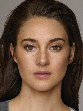 Close-up portrait of Shailene Woodley with brown hair.