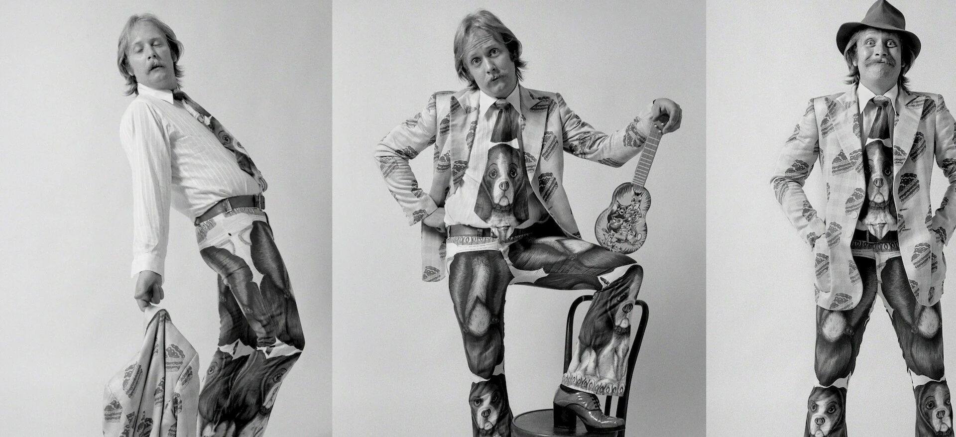 Martin Mull appears in three black-and-white poses from the documentary’s artwork