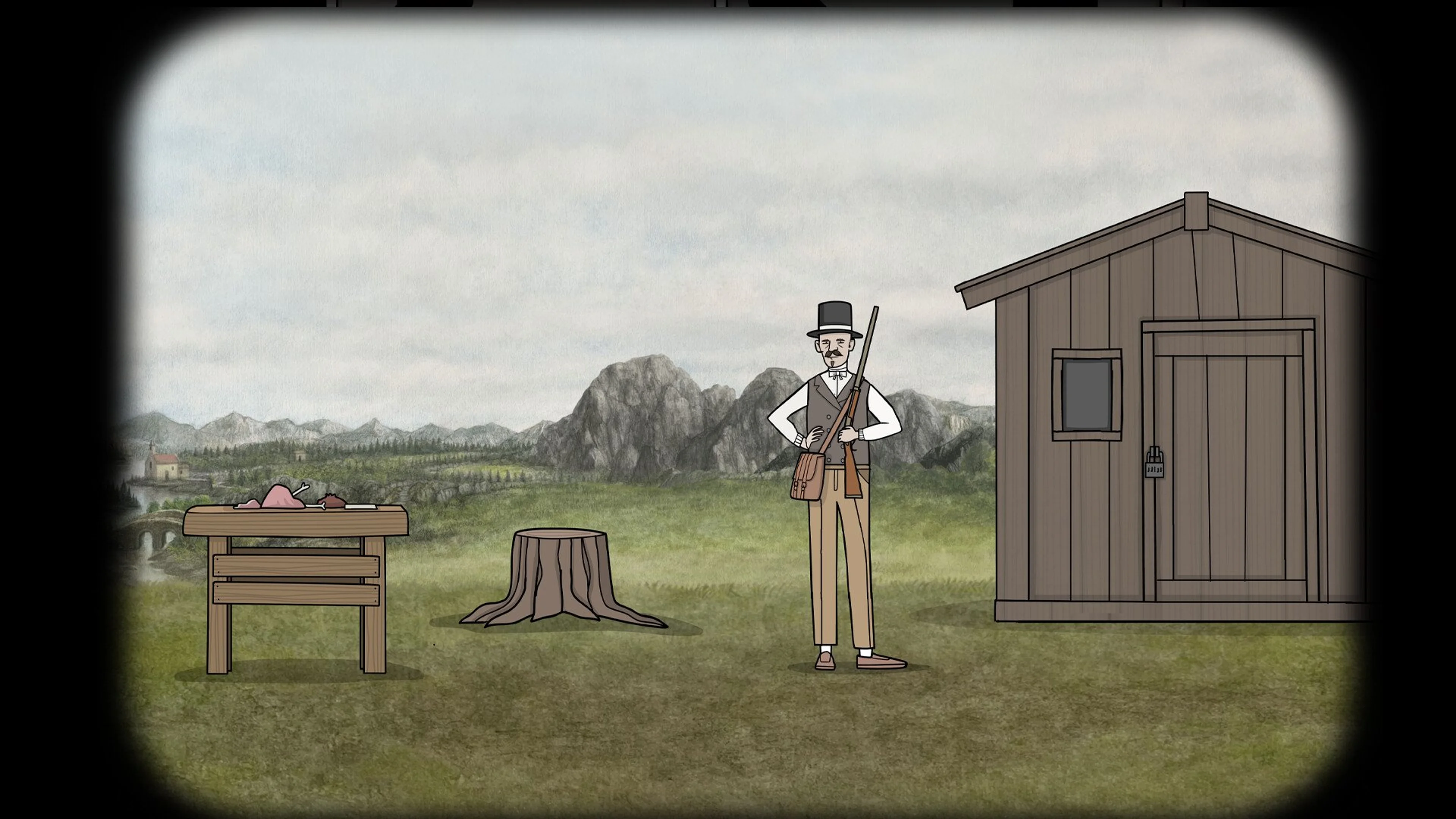 A Vanderboom family member standing near a locked shed in Servant of the Lake