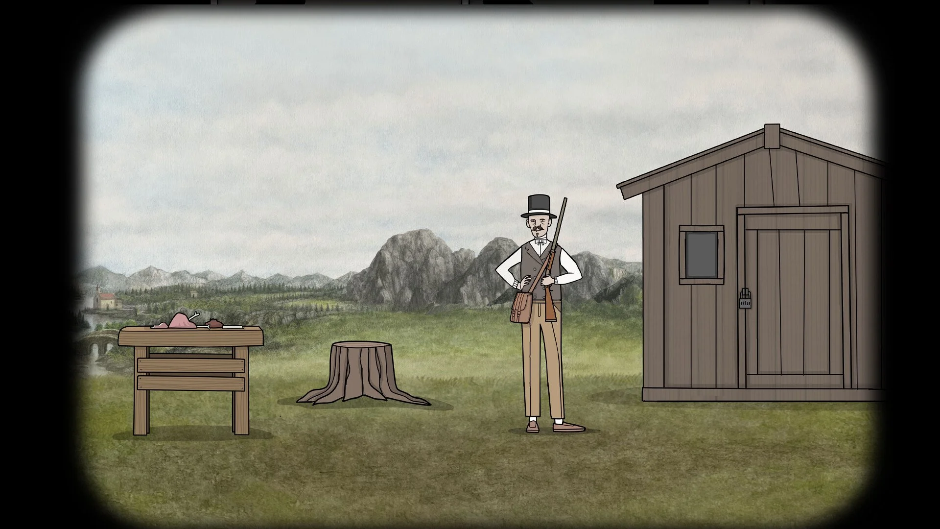 A Vanderboom family member standing near a locked shed in Servant of the Lake