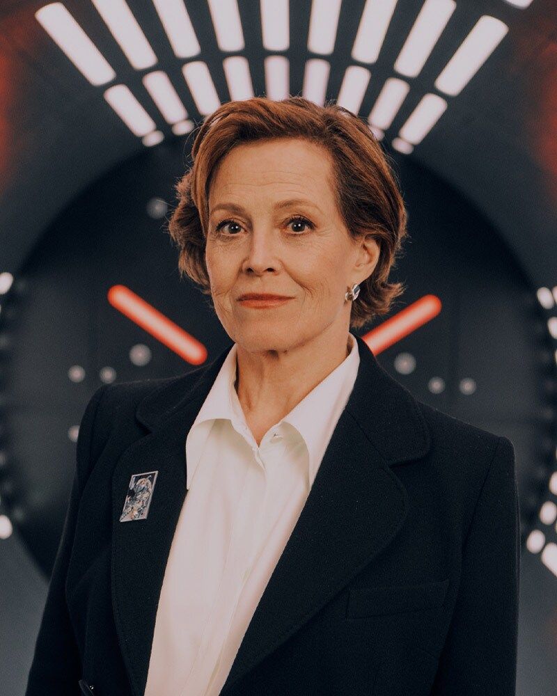 Sigourney Weaver in an official portrait for The Mandalorian and Grogu.