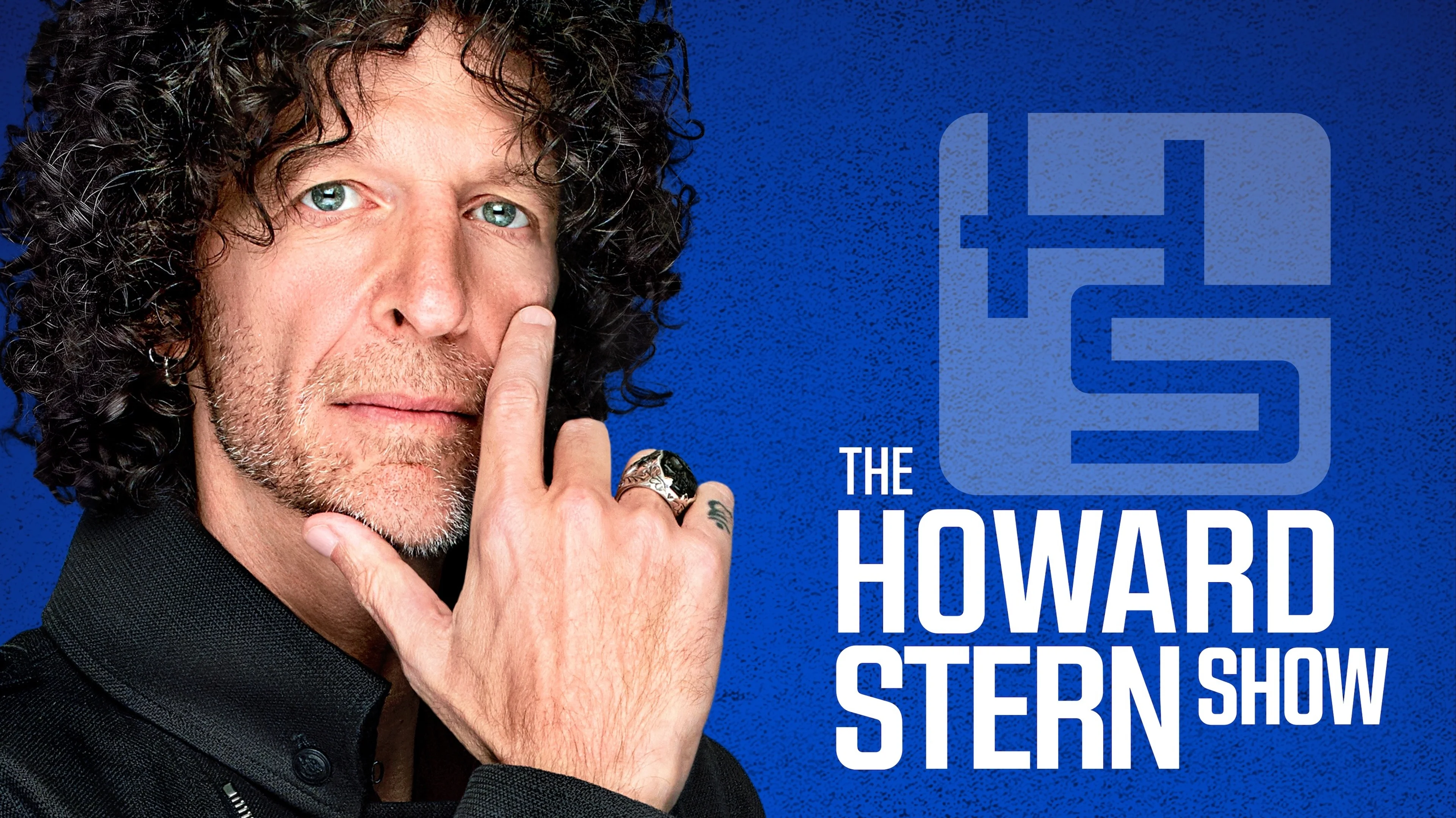 Howard Stern appears beside blue official artwork reading The Howard Stern Show.