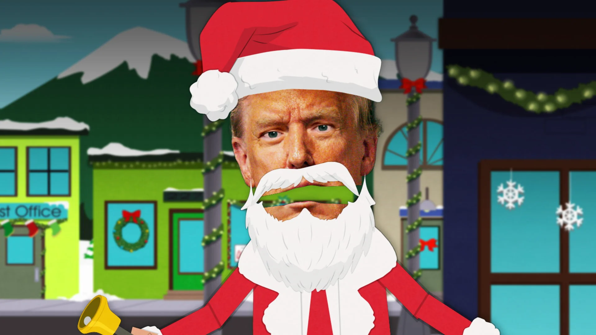 A Santa-costumed figure appears in an official South Park Season 28 still.