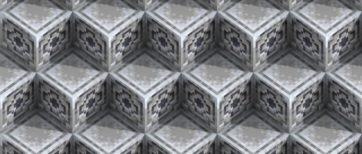 A lodestone block glowing inside a Minecraft landscape.