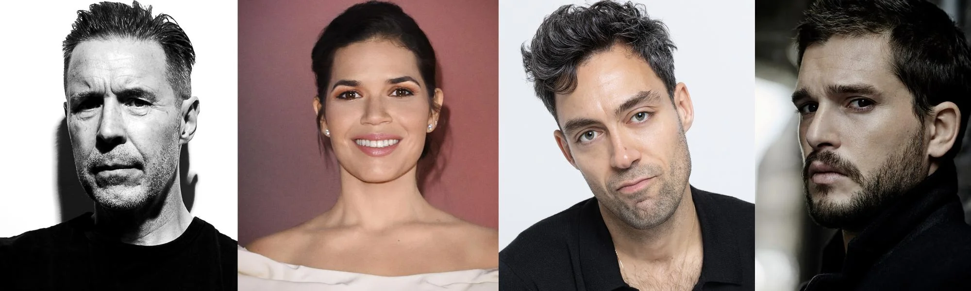 Paddy Considine, America Ferrera, Alex Hassell and Kit Harington in Army of Shadows cast portraits.