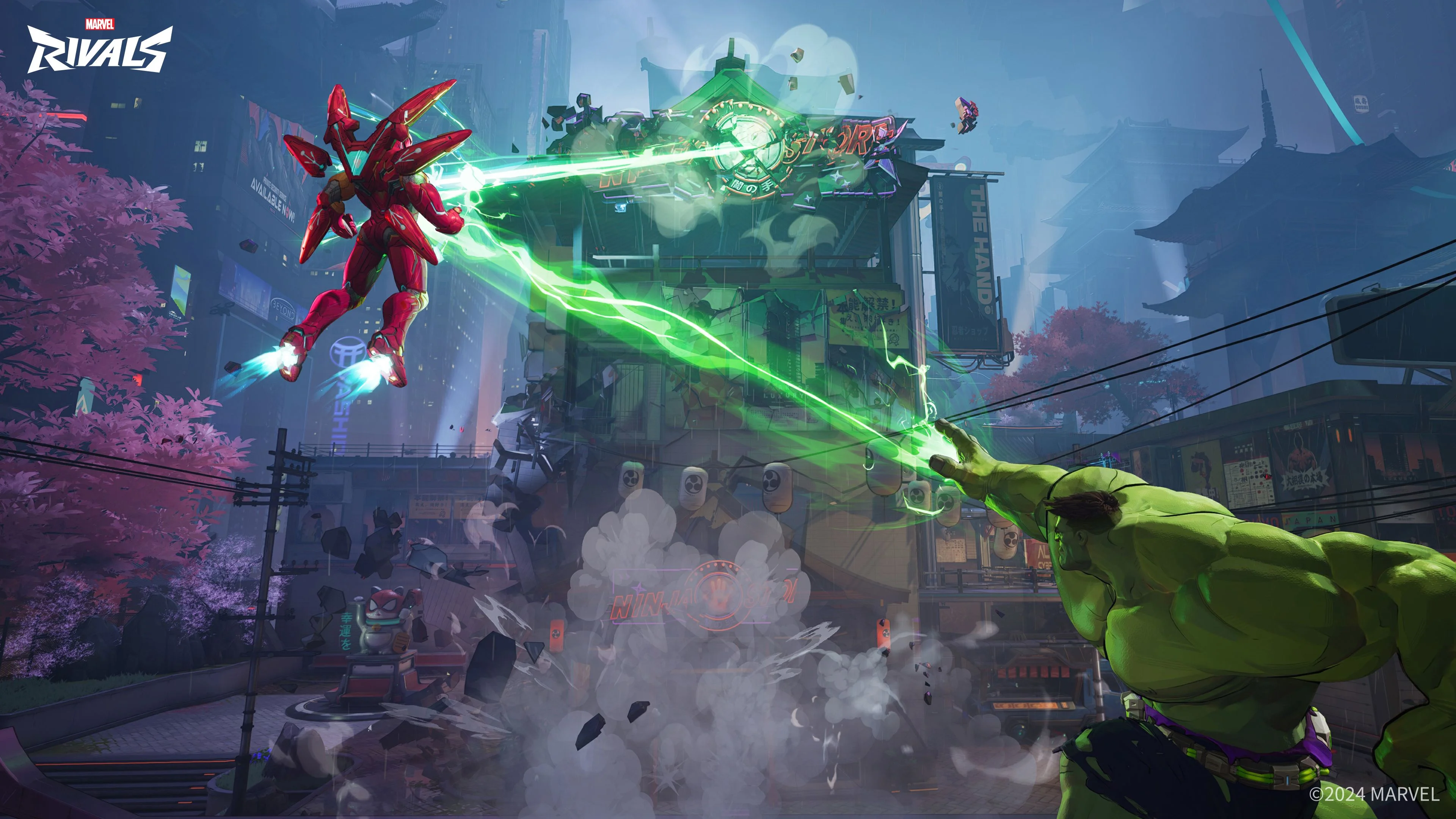 Iron Man and Hulk attacking each other in Marvel Rivals