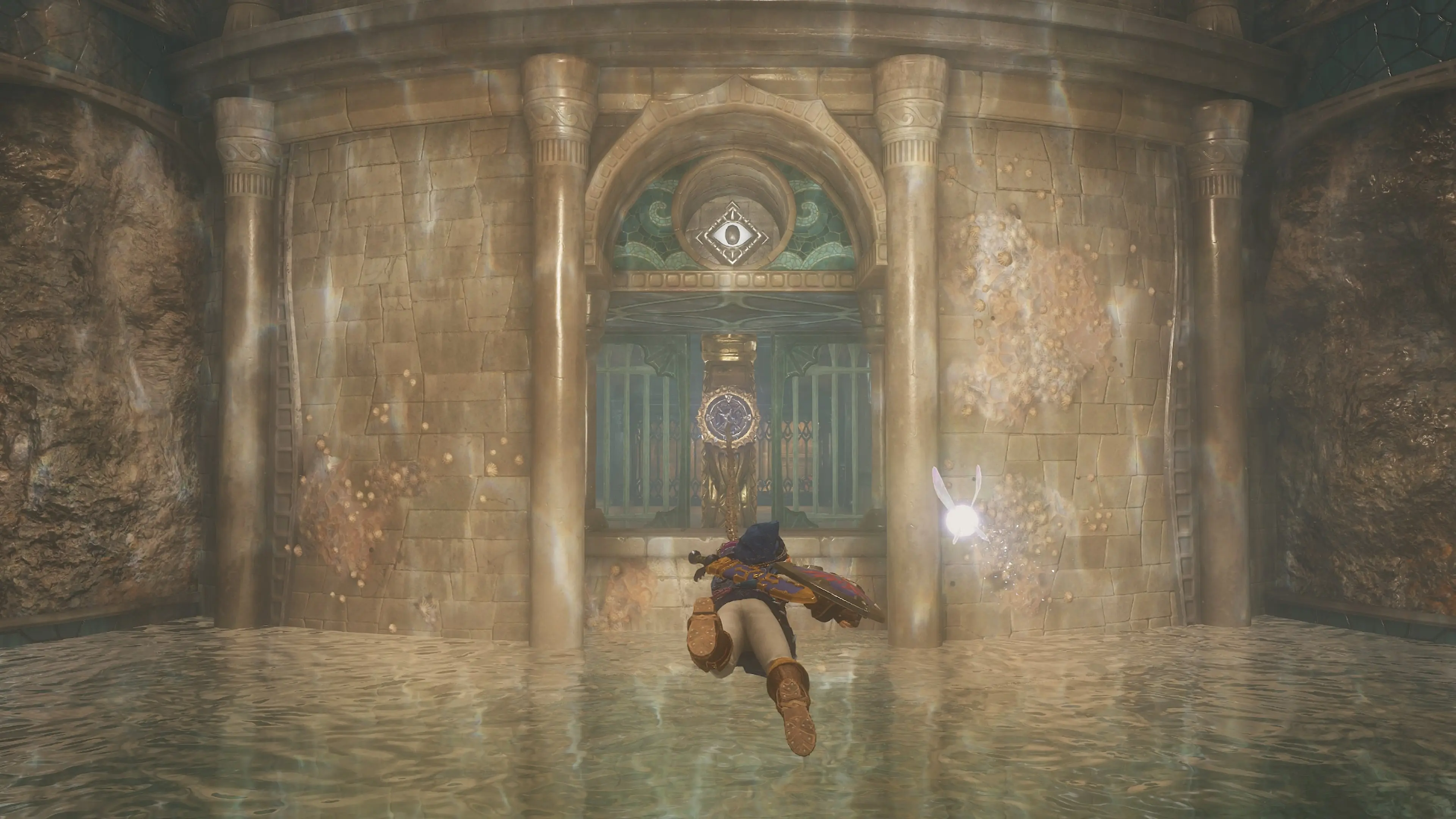 Link explores a stone dungeon chamber in the Nintendo Switch 2 version of Ocarina of Time.