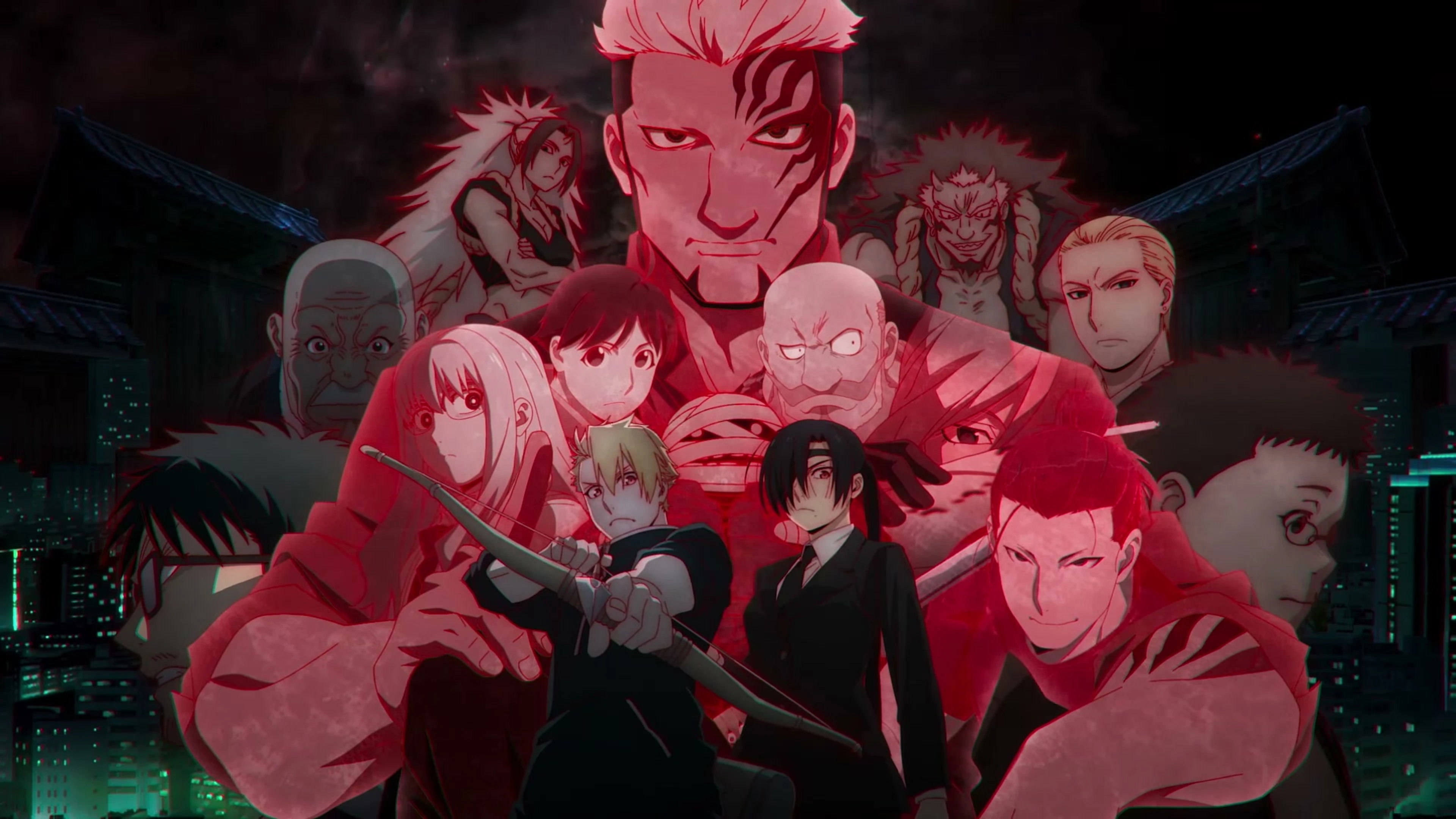 Yuru, Asa and the supporting cast gather in the Daemons of the Shadow Realm Season 2 announcement.
