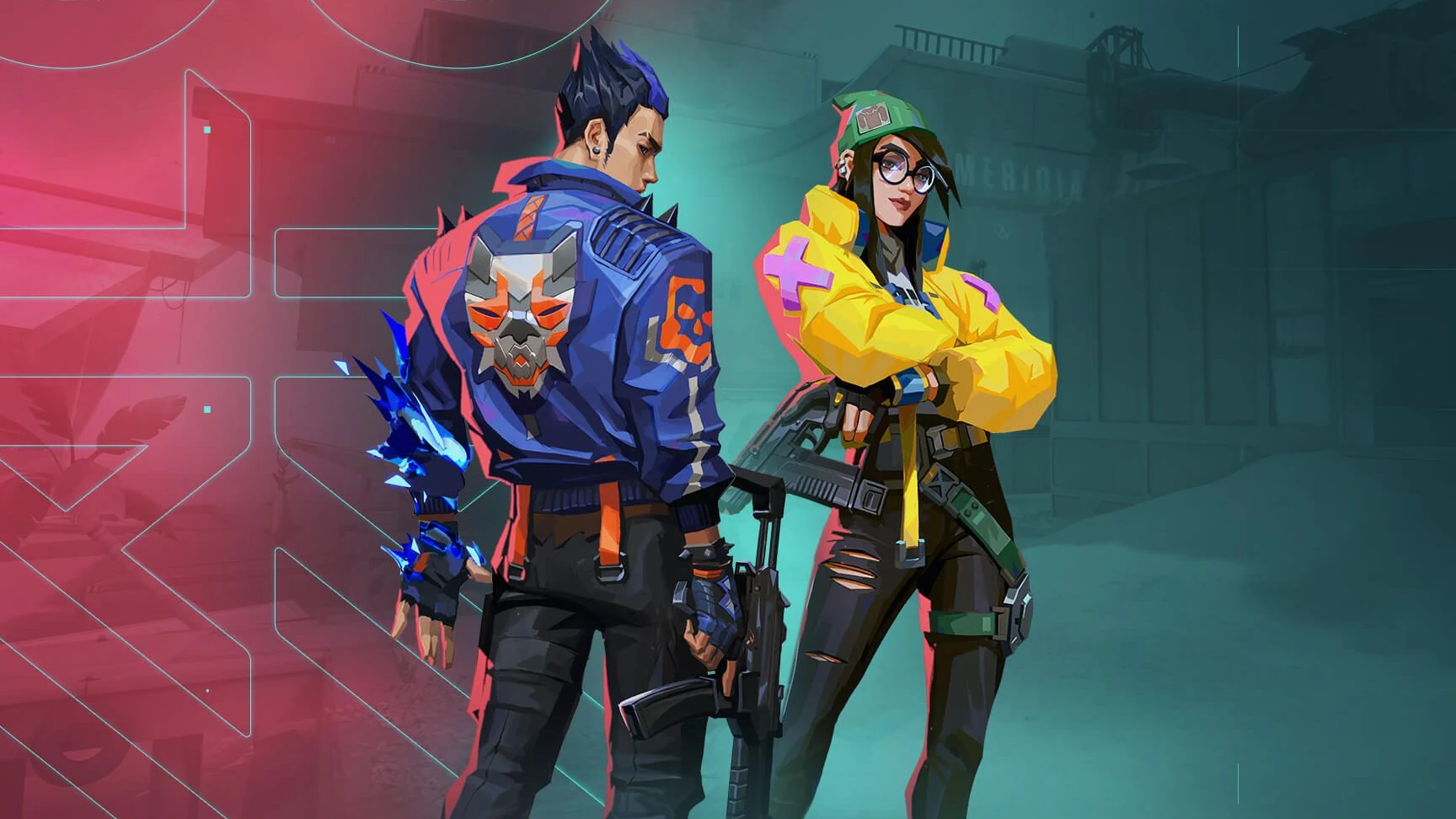 Valorant Agents Yoru and Killjoy stand together in official character artwork.