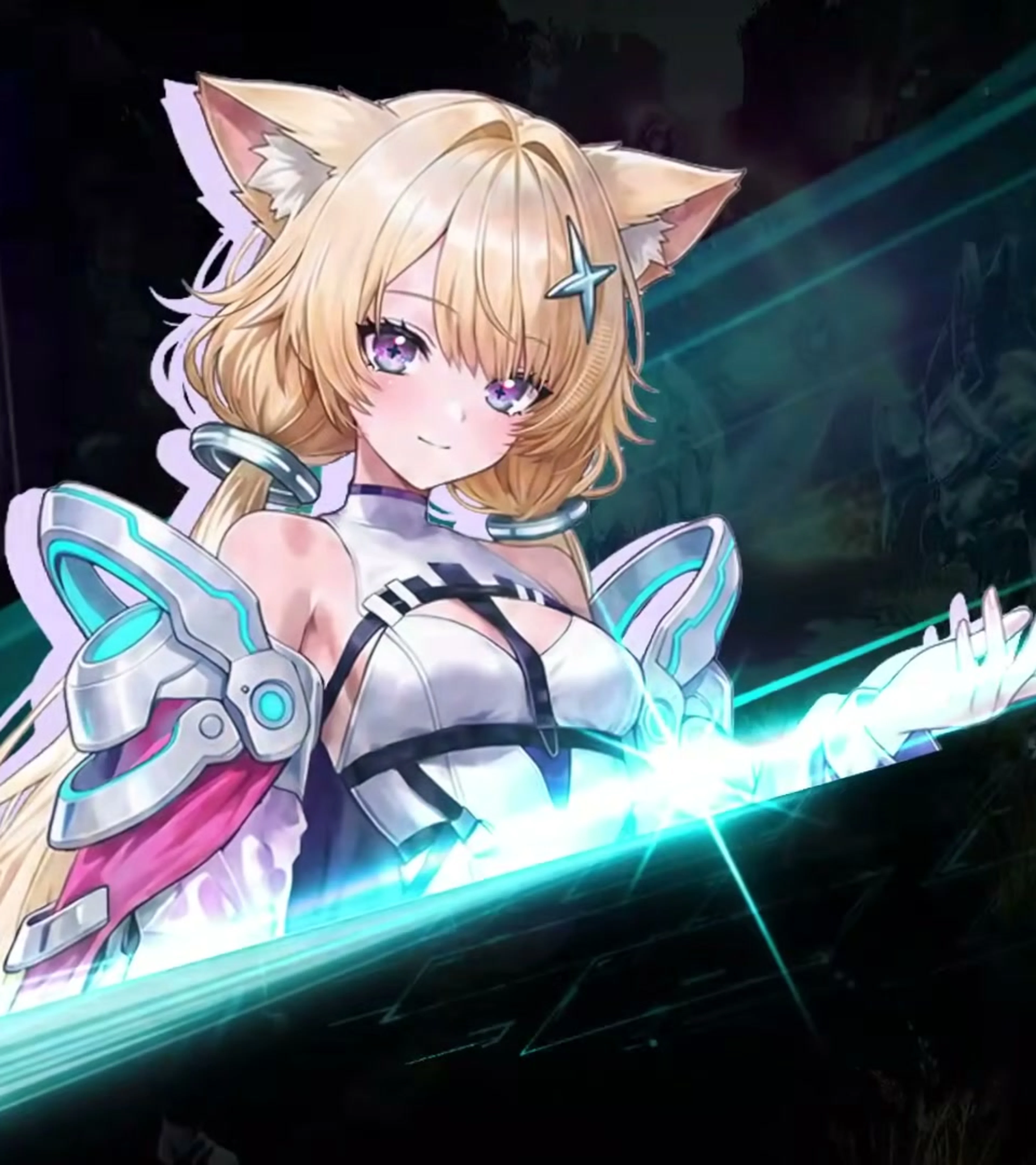 Guardian Hoshimiya Amane appears with a glowing blade in Kaelis.
