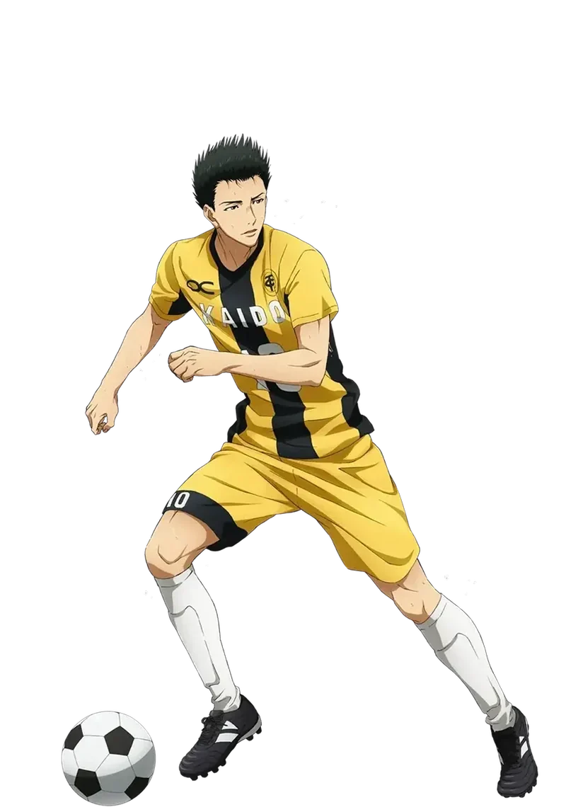 Official character art of Haruhisa Kuribayashi in an Esperion soccer kit.