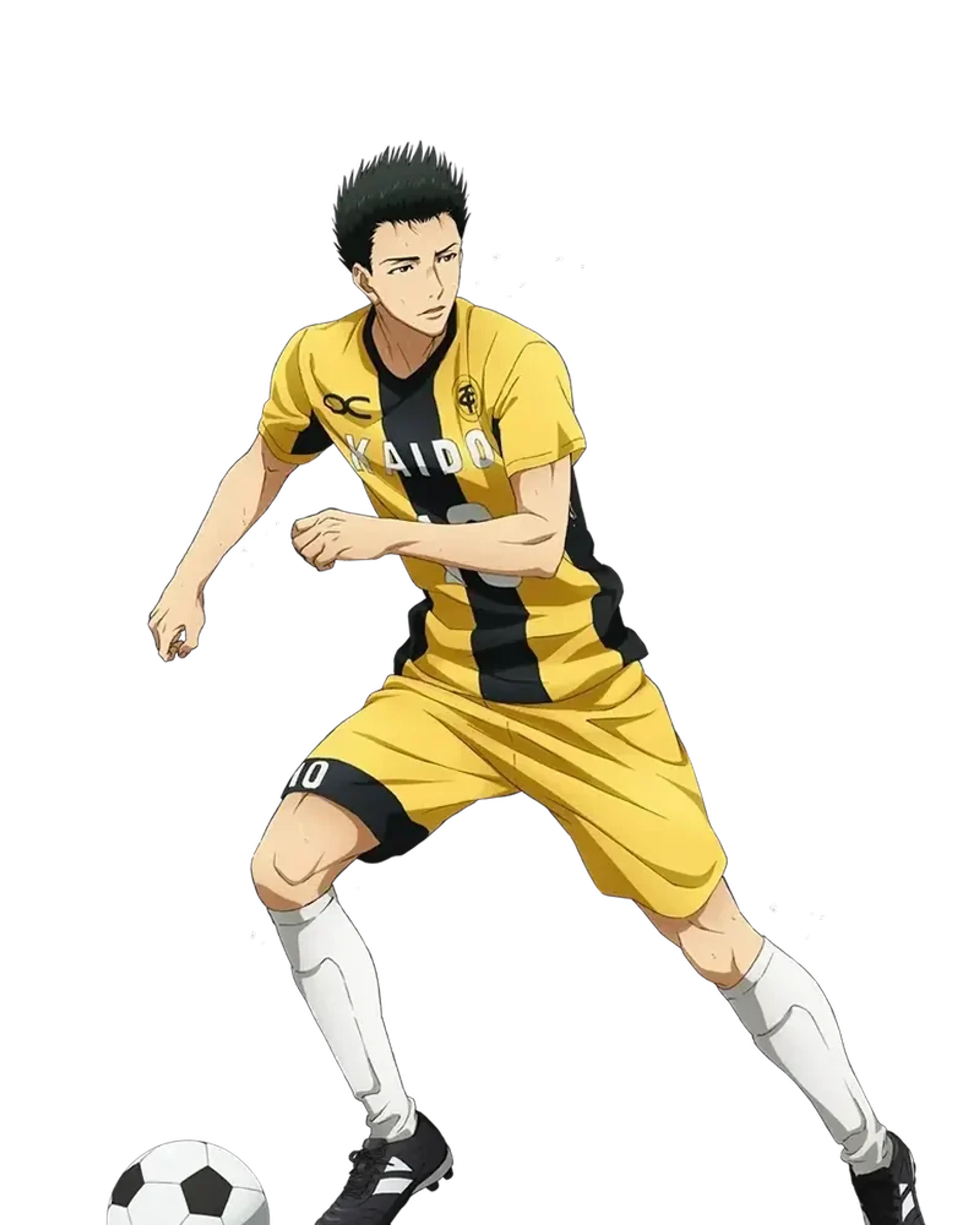 Official character art of Haruhisa Kuribayashi in an Esperion soccer kit.