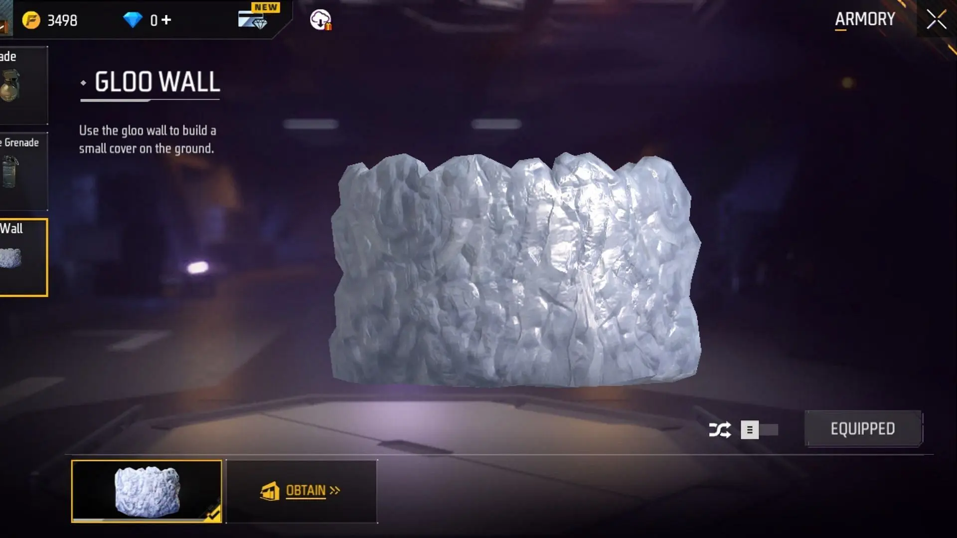 The Gloo Wall item displayed in Free Fire MAX.