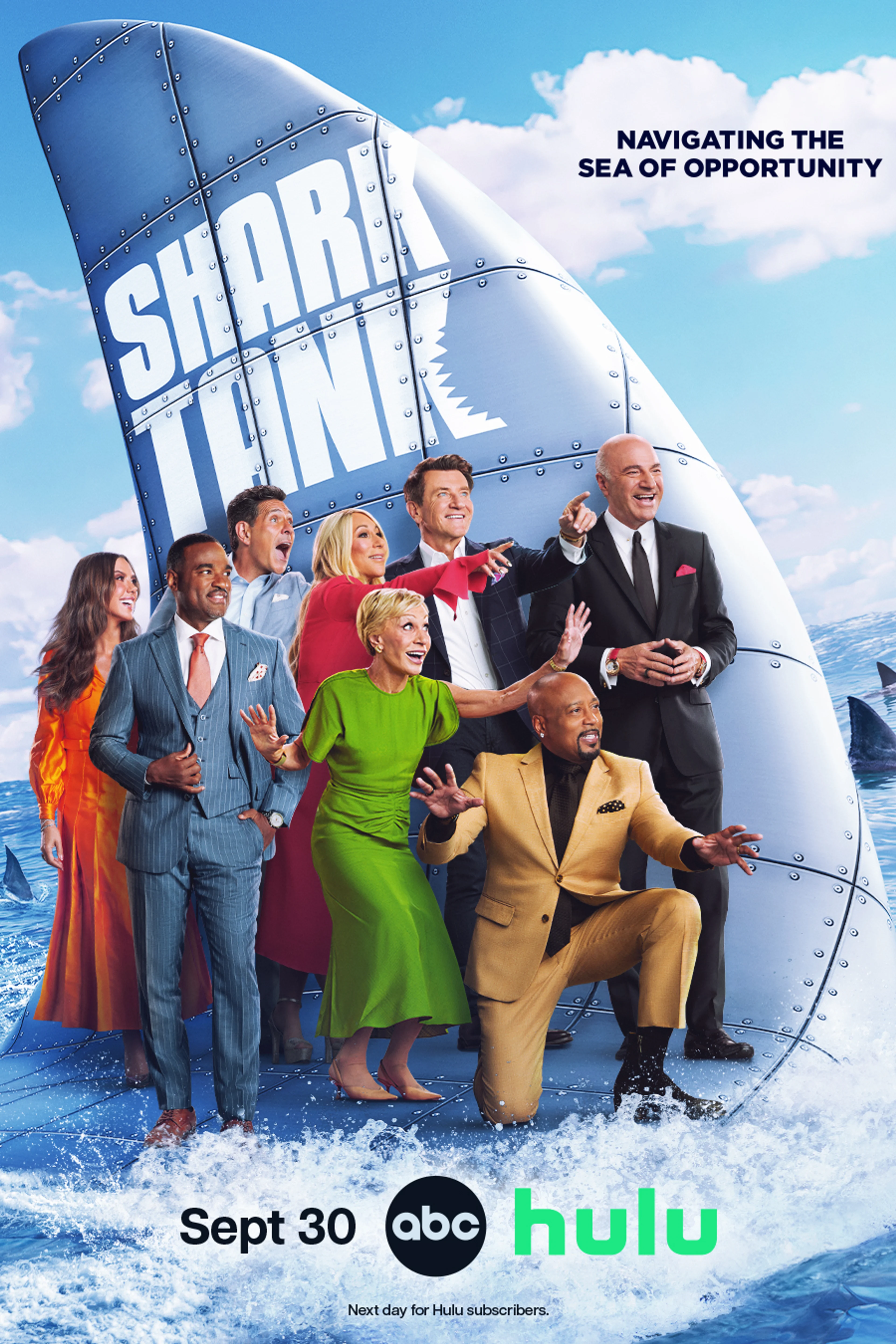 Official Shark Tank Season 18 poster with the returning Sharks and September 30 date.