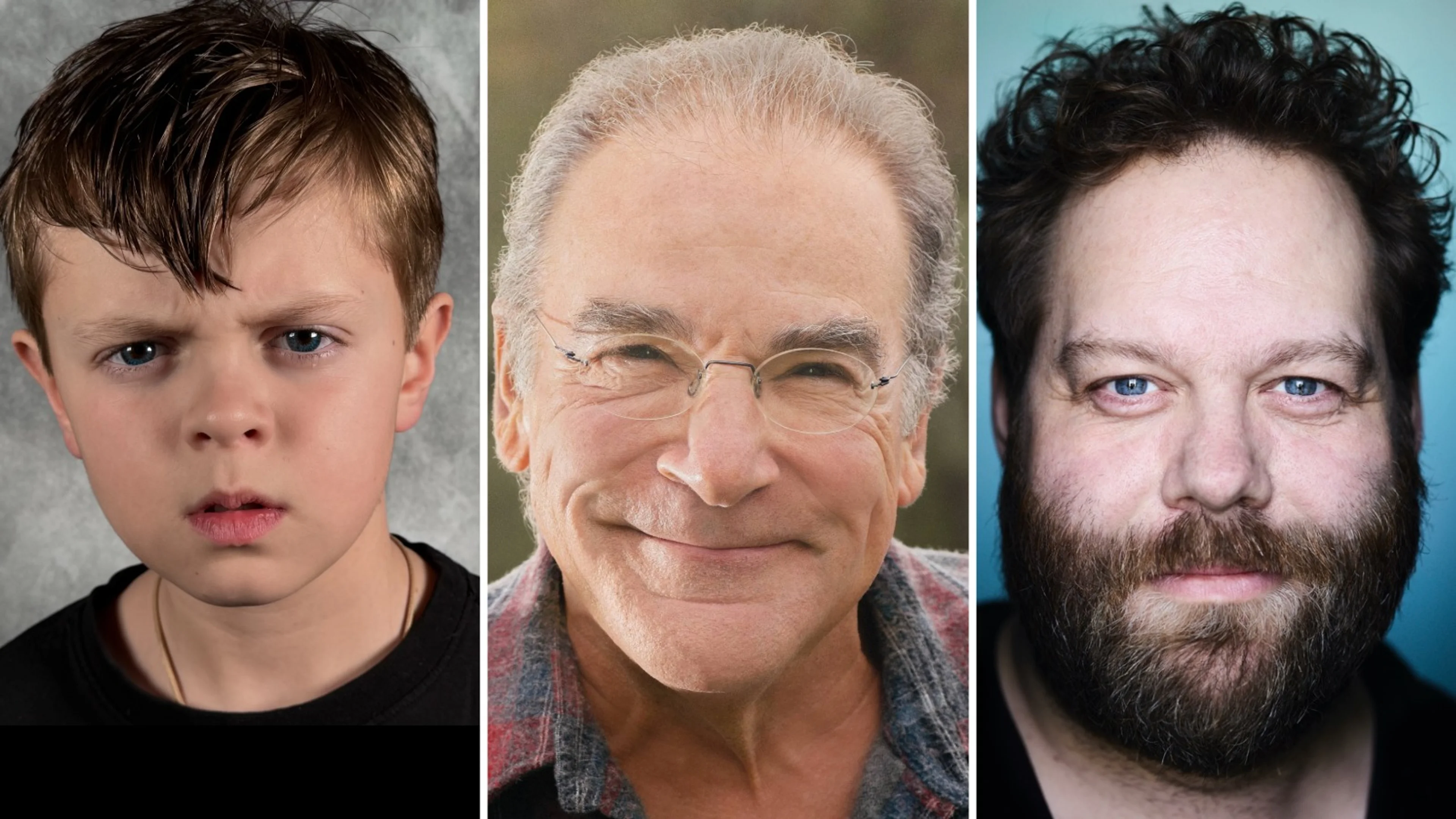 Callum Vinson appears beside Mandy Patinkin and Olafur Darri Olafsson in the God of War cast announcement.
