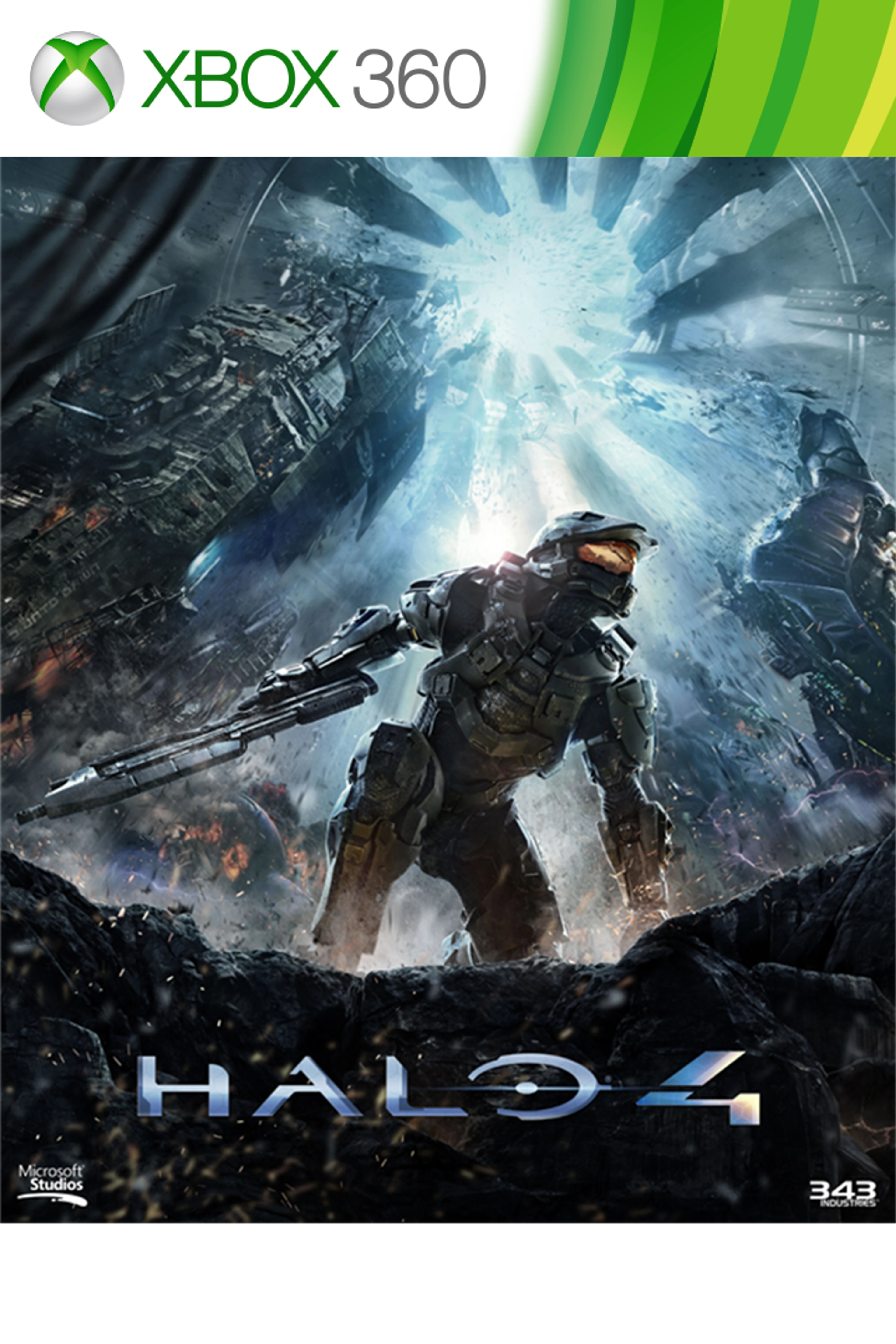 Official Xbox 360 Halo 4 cover with Master Chief and the native game logo.