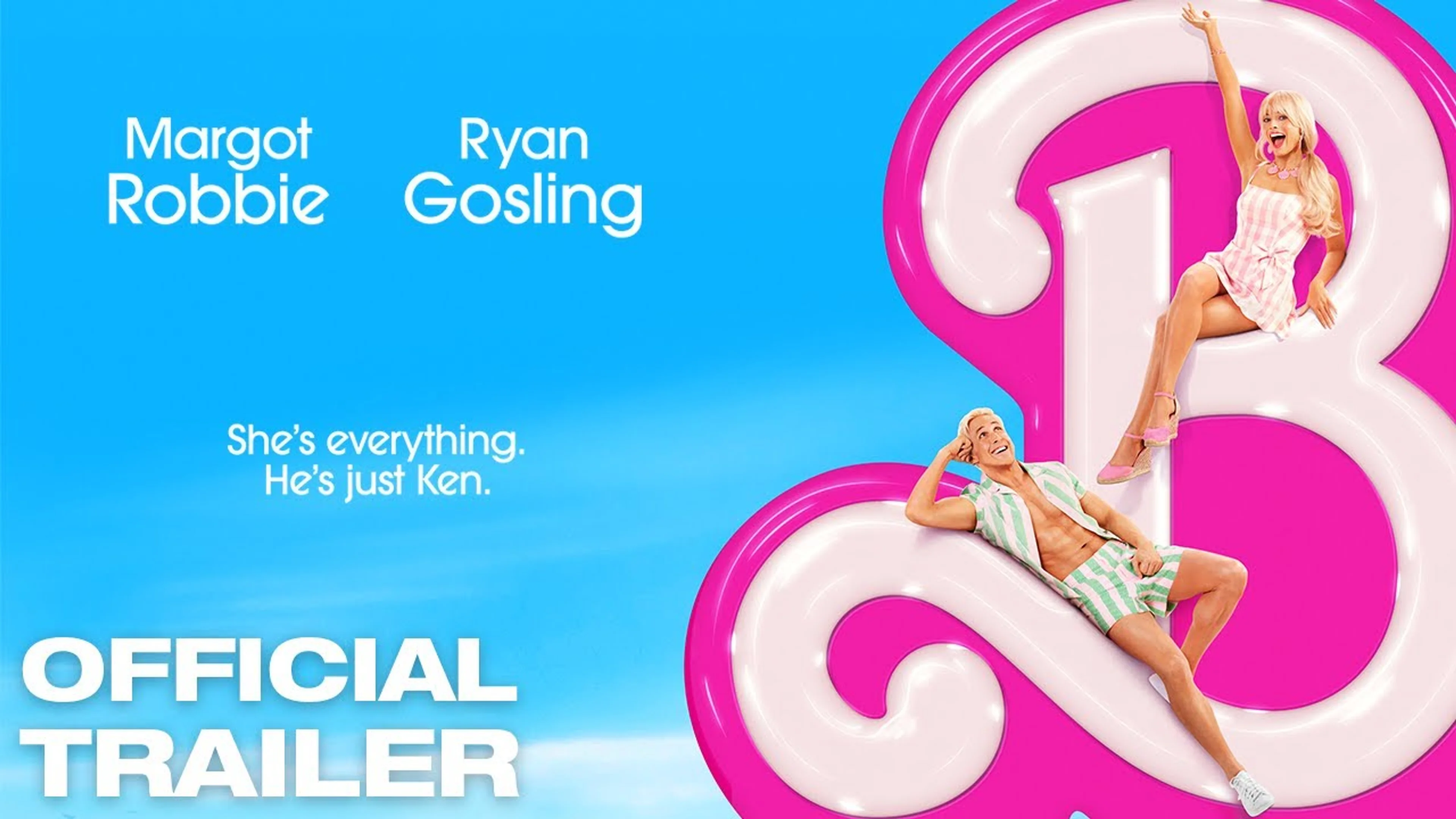 Margot Robbie and Ryan Gosling appear as Barbie and Ken in official trailer artwork