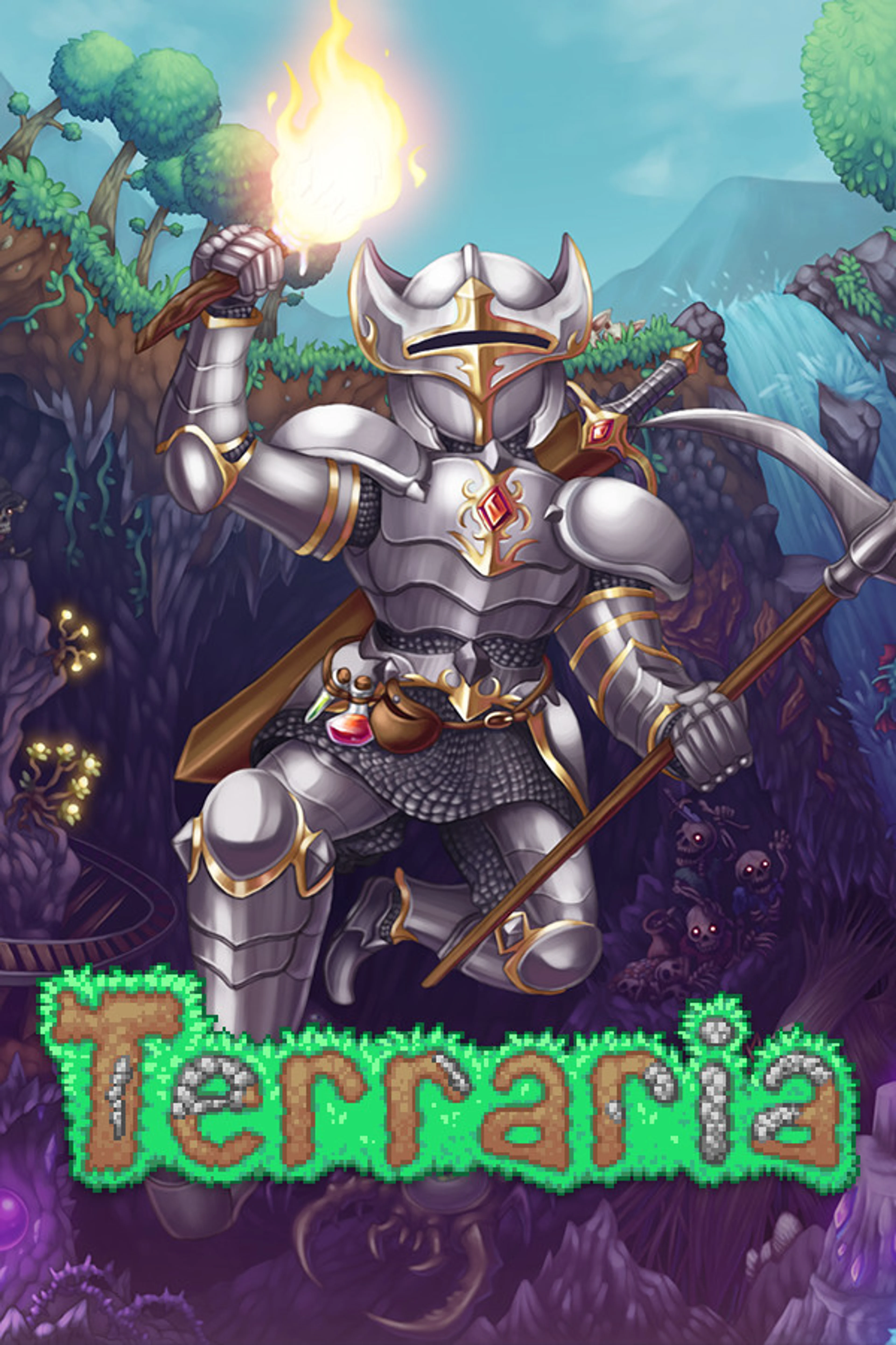 Official Terraria game cover with the Terraria logo.